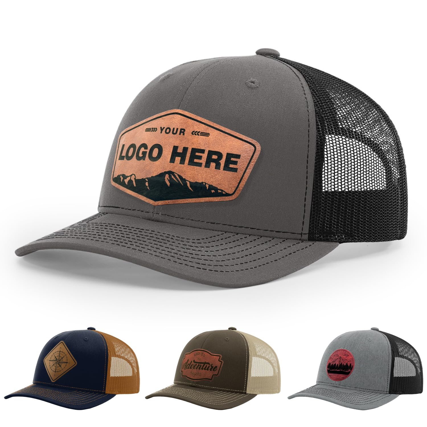 Custom Leather Patch Trucker Hat