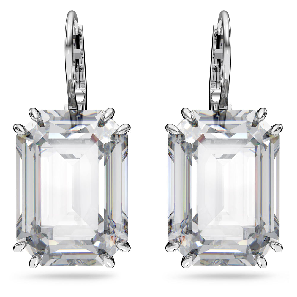 Octagon Crystal Drop Earrings