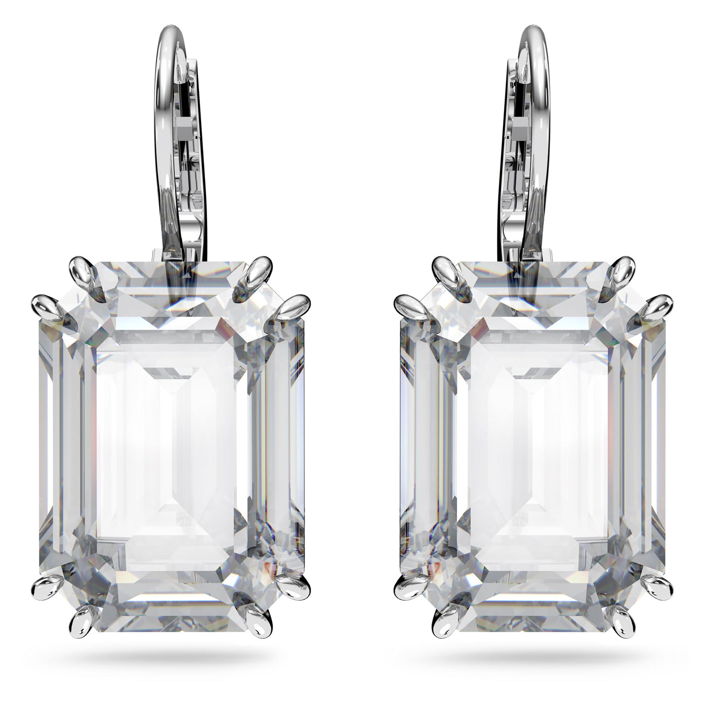 Octagon Crystal Drop Earrings
