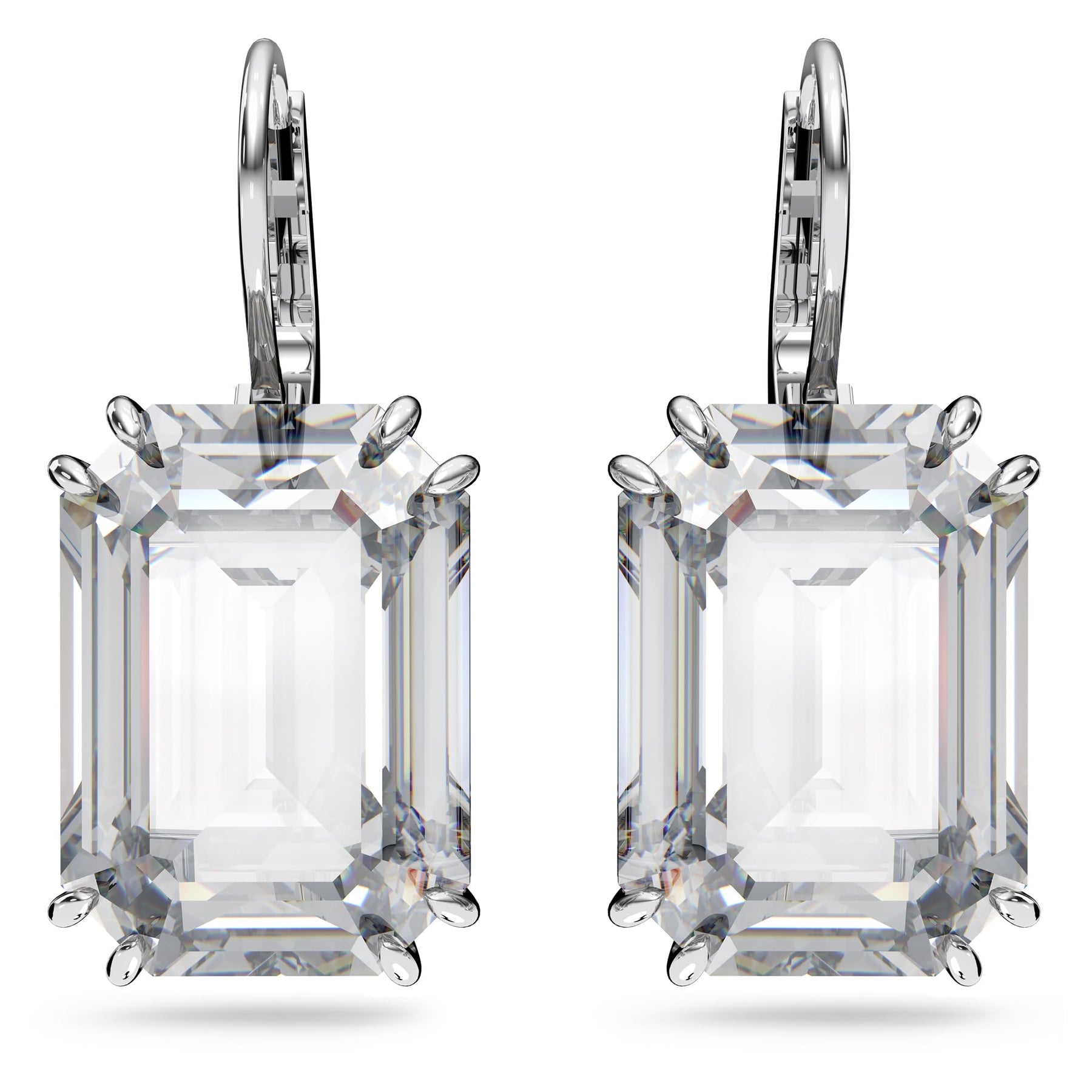 Octagon Crystal Drop Earrings