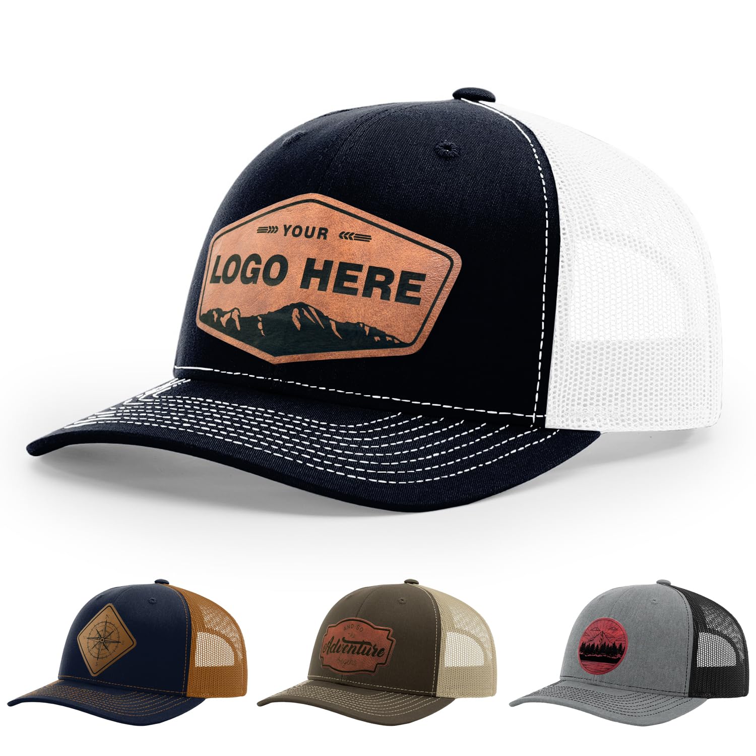 Custom Leather Patch Trucker Hat