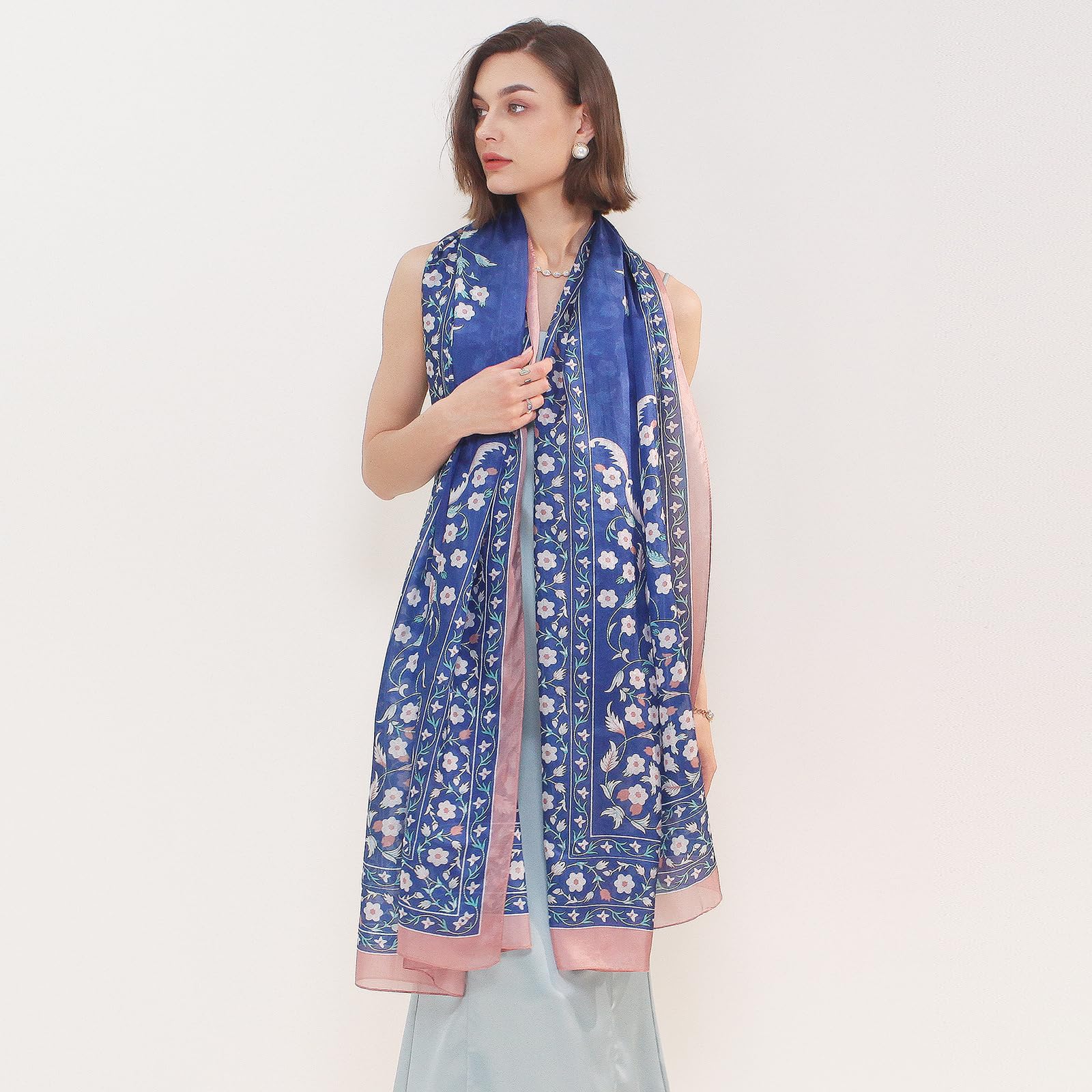 Mulberry Silk Floral Shawl