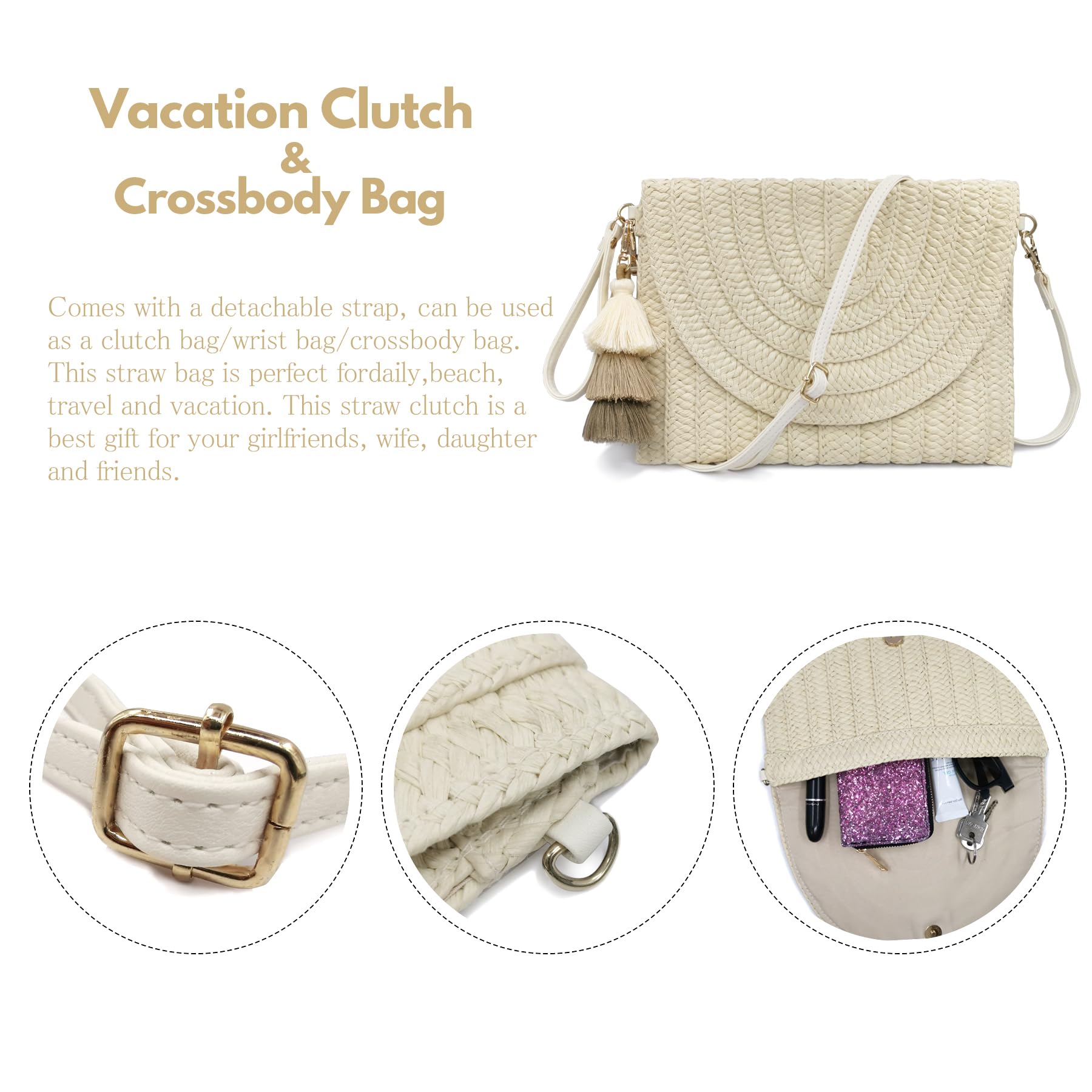 Straw Envelope Clutch Bag