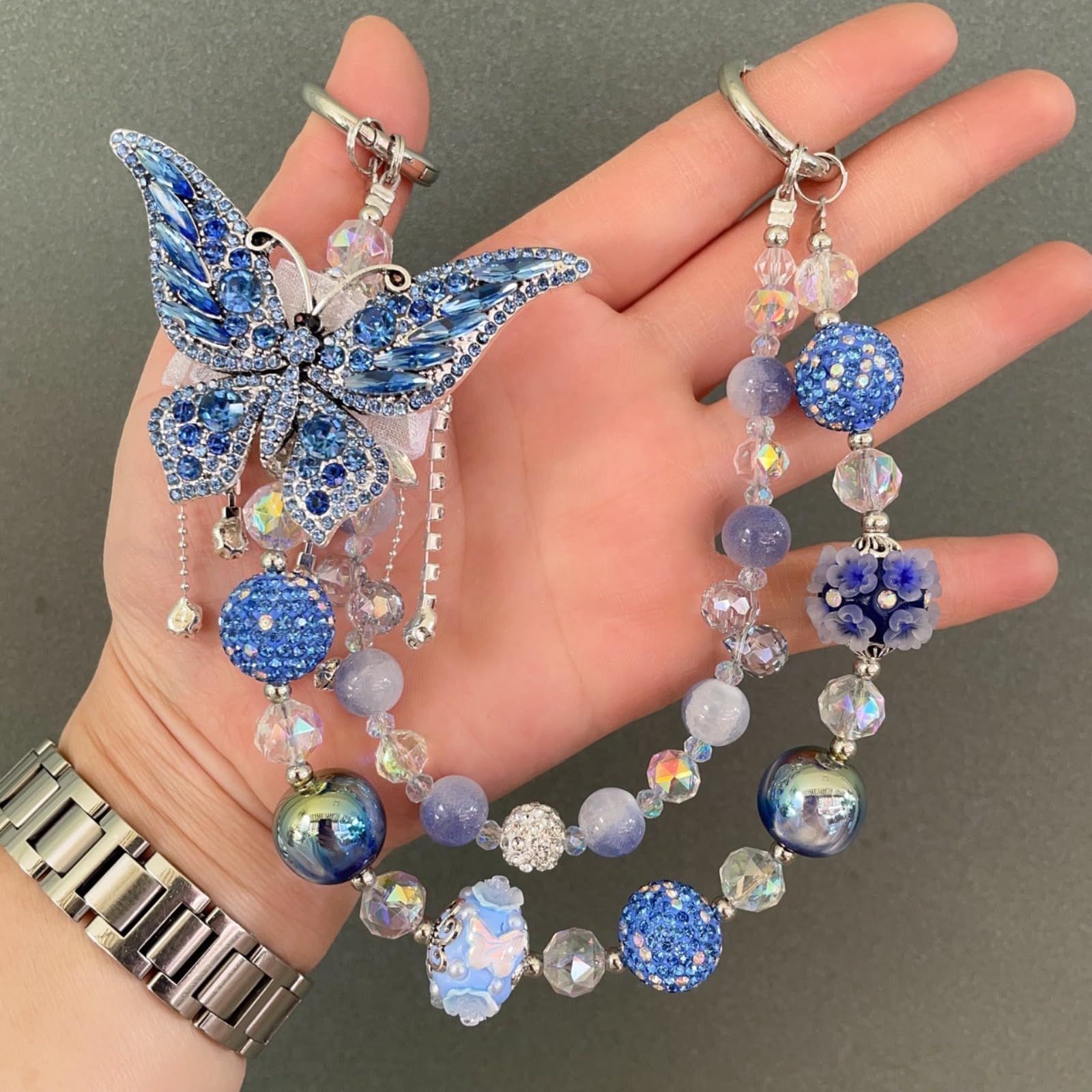 Butterfly Rhinestone Phone Charm