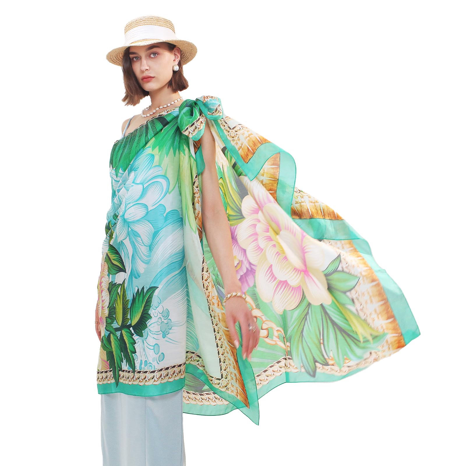 Mulberry Silk Floral Shawl