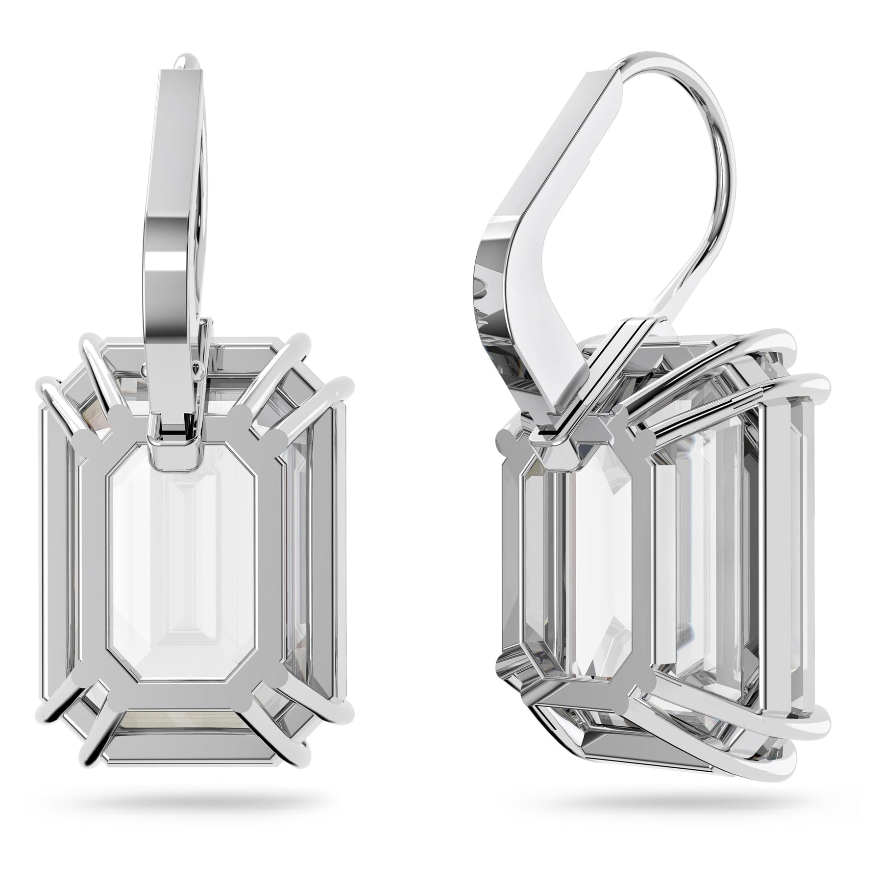 Octagon Crystal Drop Earrings