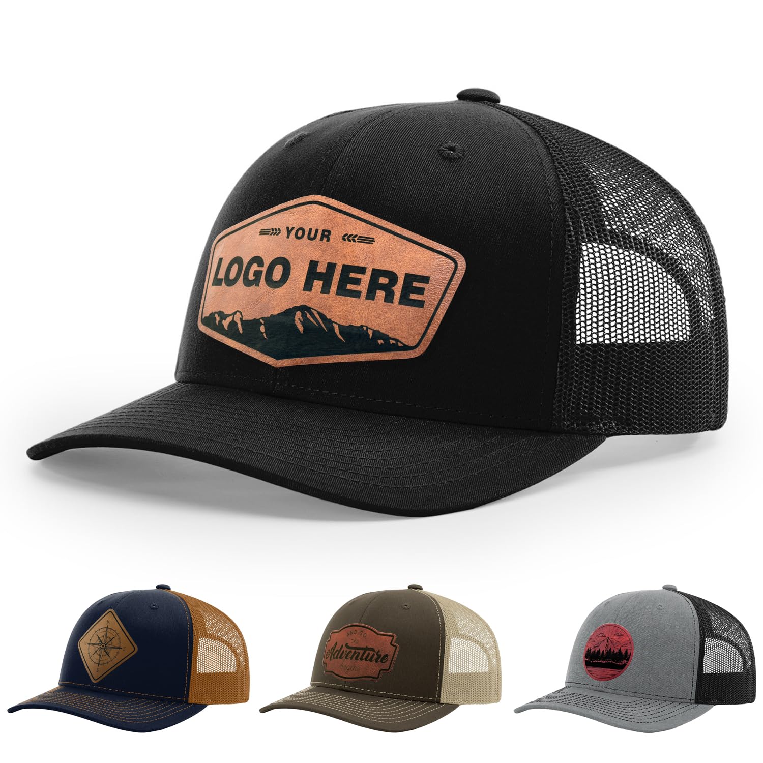 Custom Leather Patch Trucker Hat