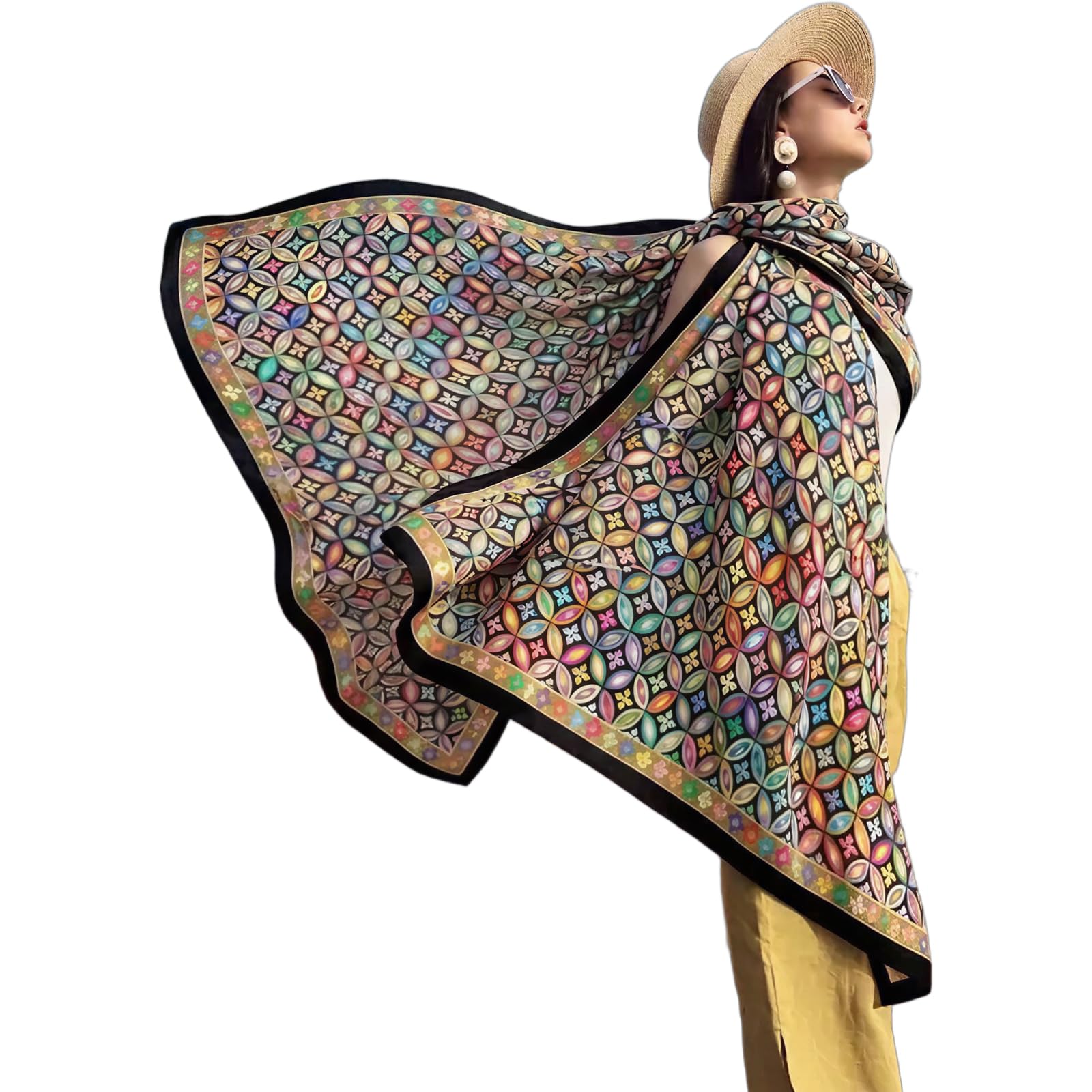 Mulberry Silk Floral Shawl
