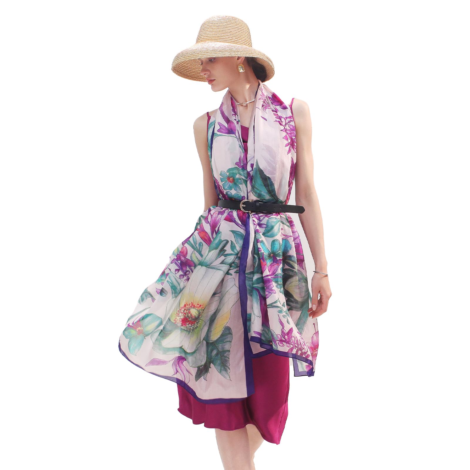 Mulberry Silk Floral Shawl