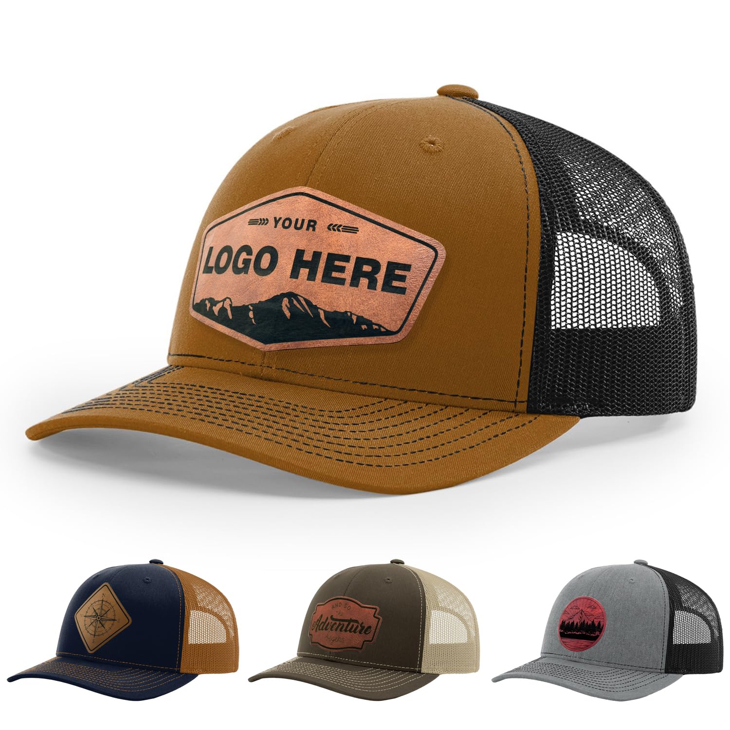 Custom Leather Patch Trucker Hat
