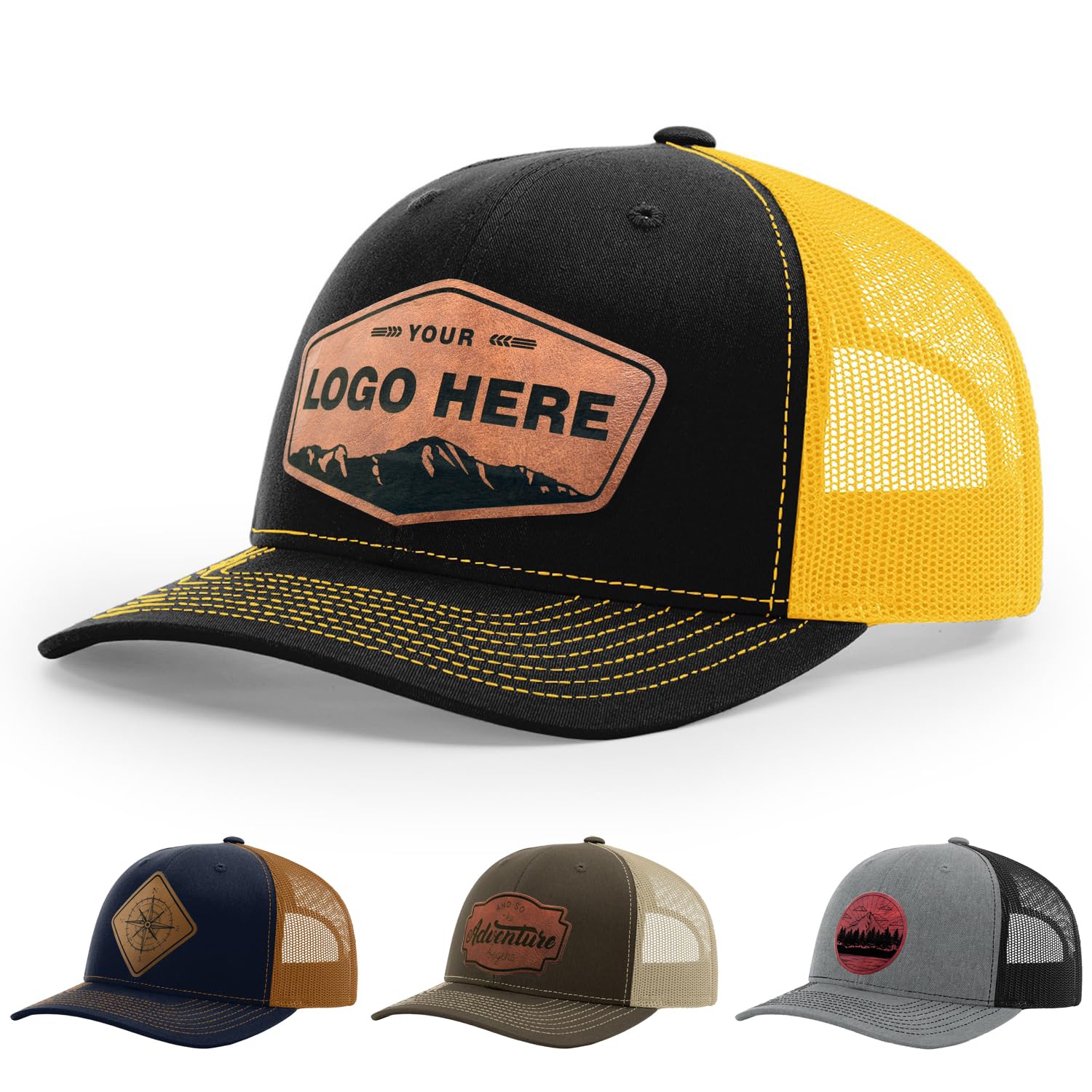Custom Leather Patch Trucker Hat
