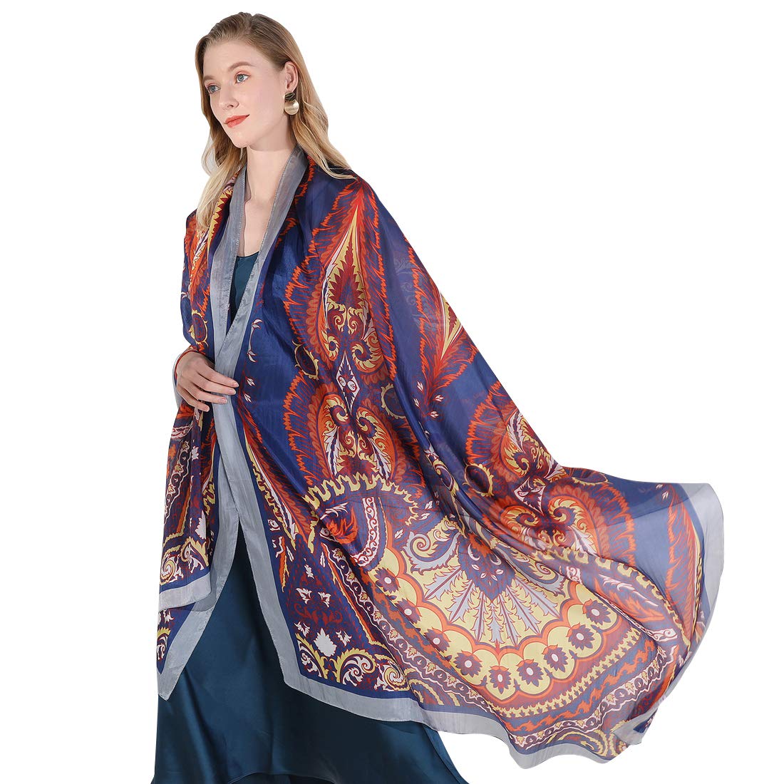 Mulberry Silk Floral Shawl