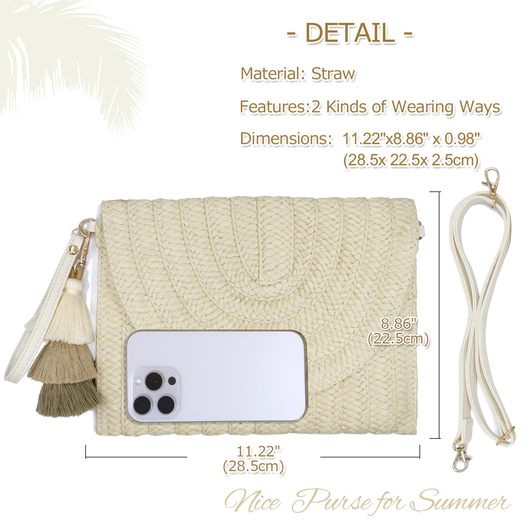 Straw Envelope Clutch Bag