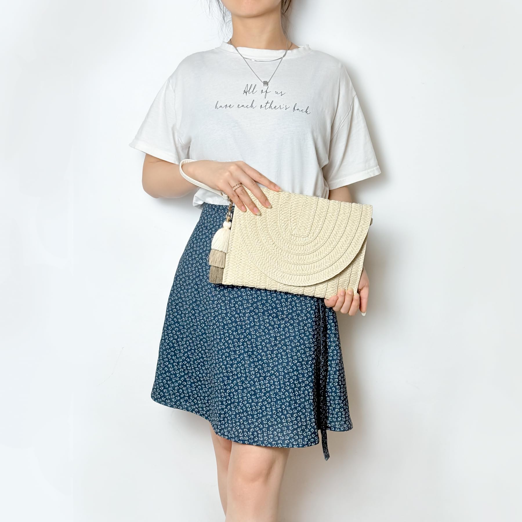 Straw Envelope Clutch Bag