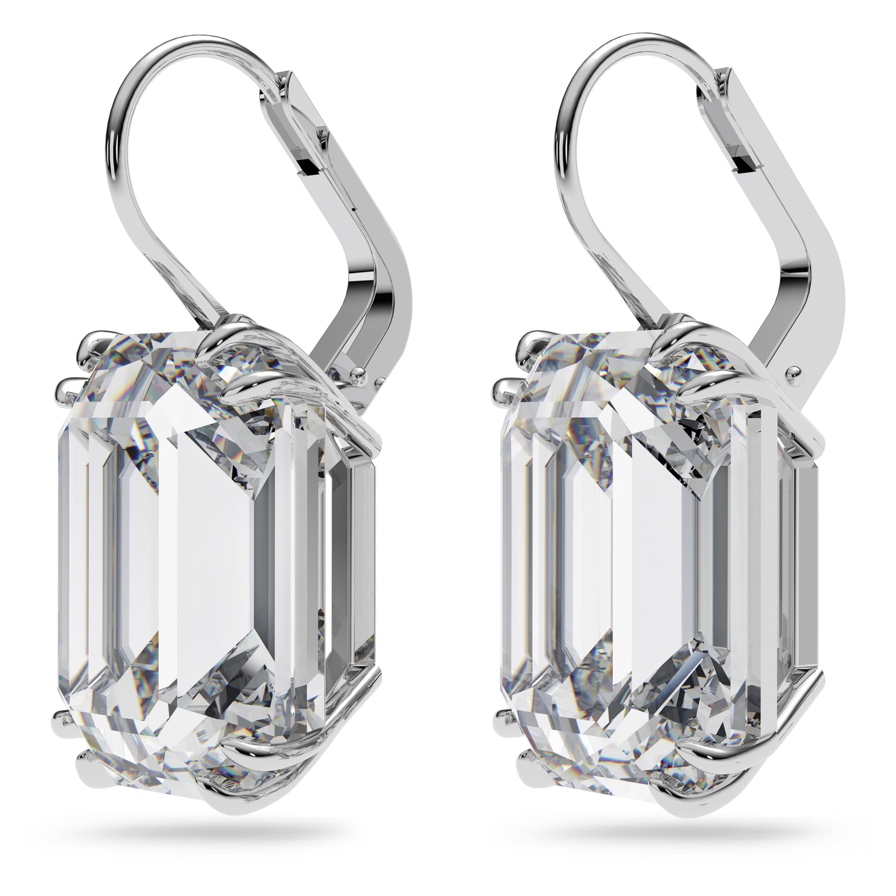 Octagon Crystal Drop Earrings