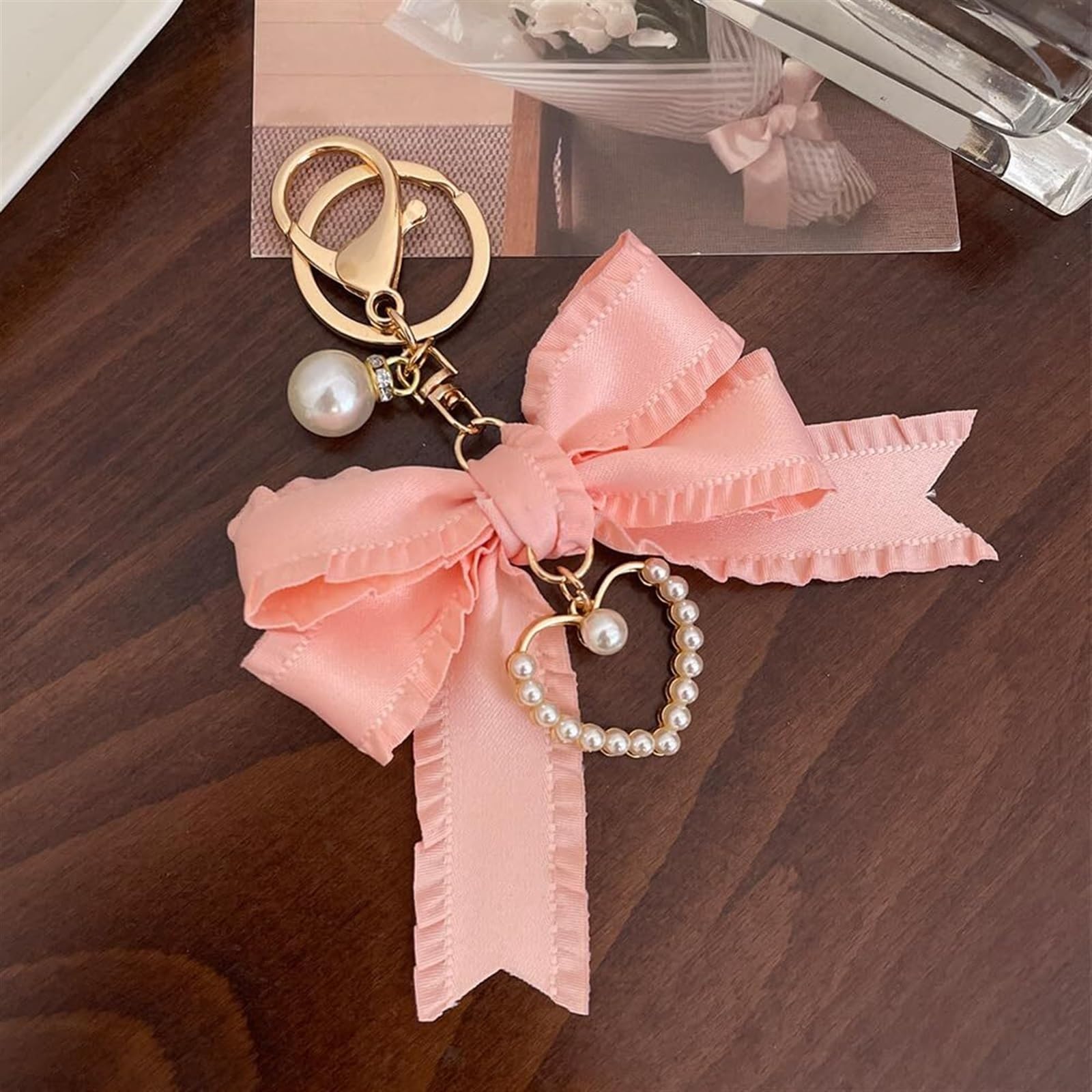 Crystal Bow Keychain Charm