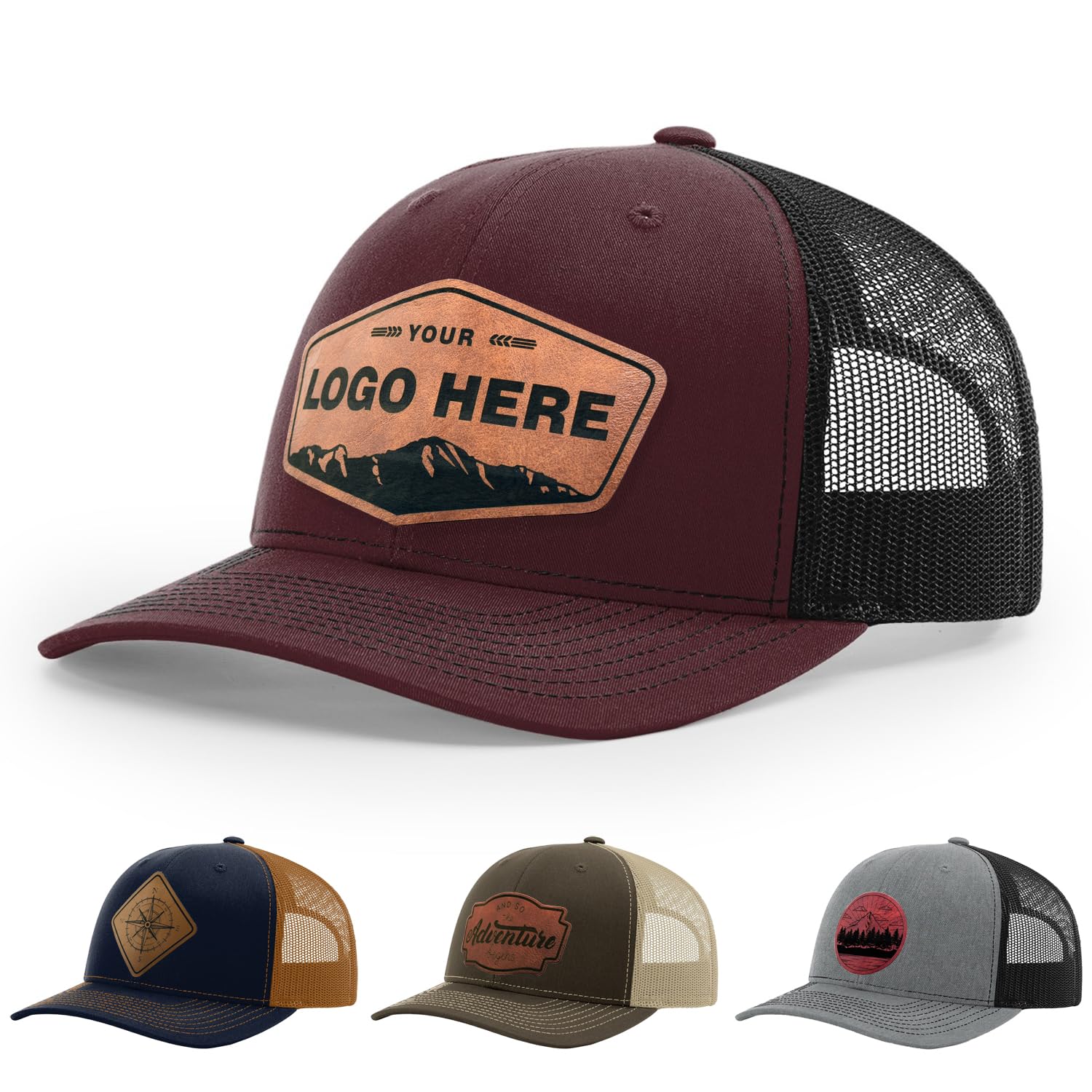 Custom Leather Patch Trucker Hat
