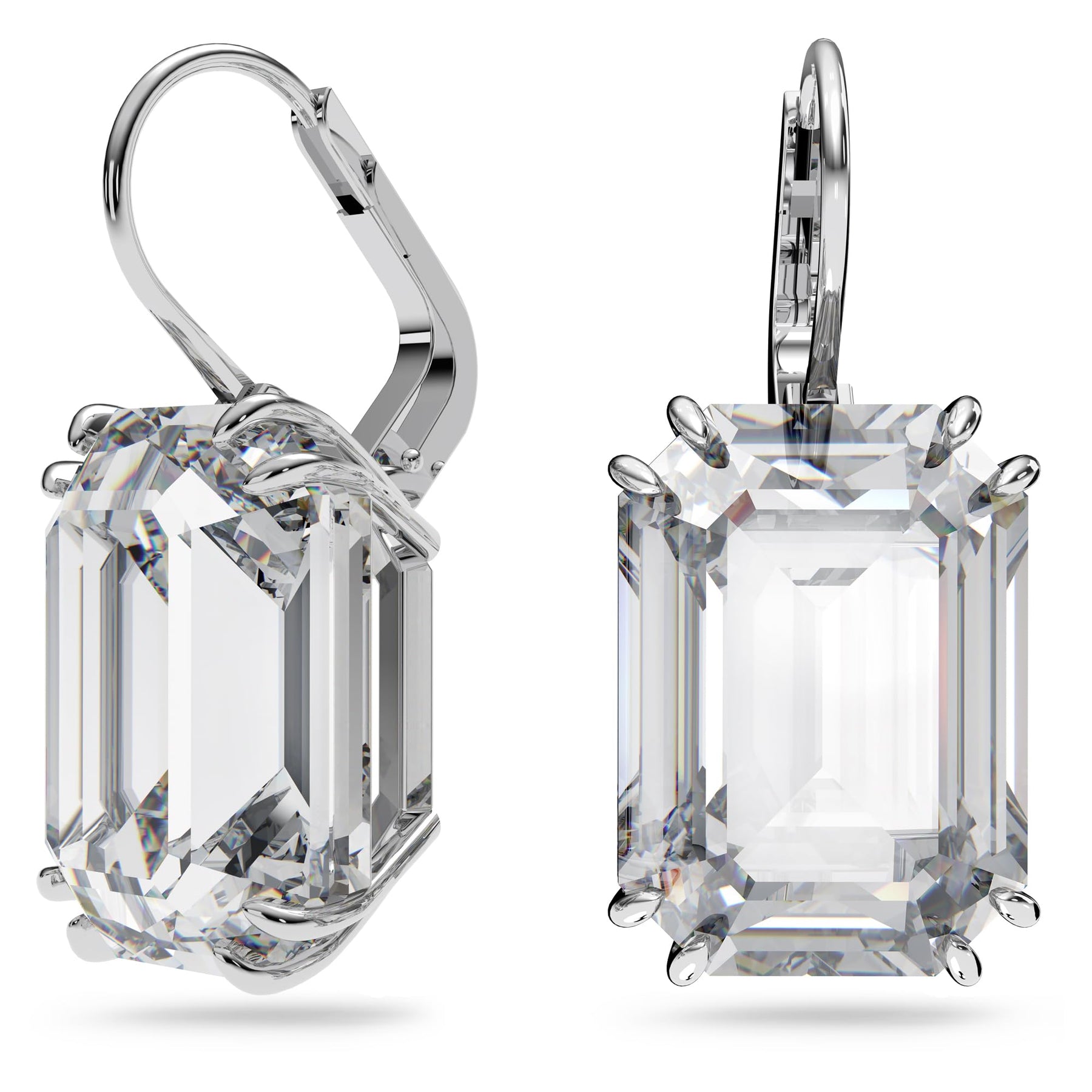 Octagon Crystal Drop Earrings