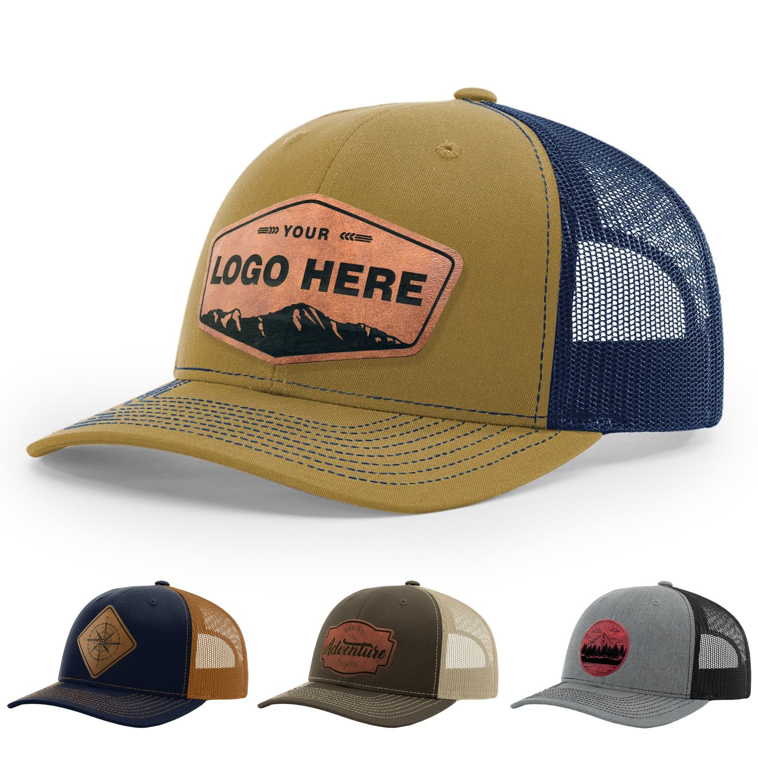 Custom Leather Patch Trucker Hat