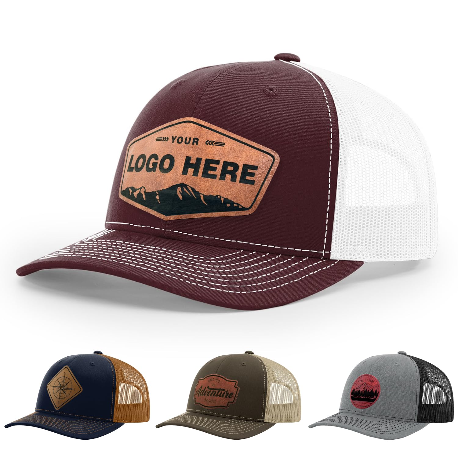 Custom Leather Patch Trucker Hat