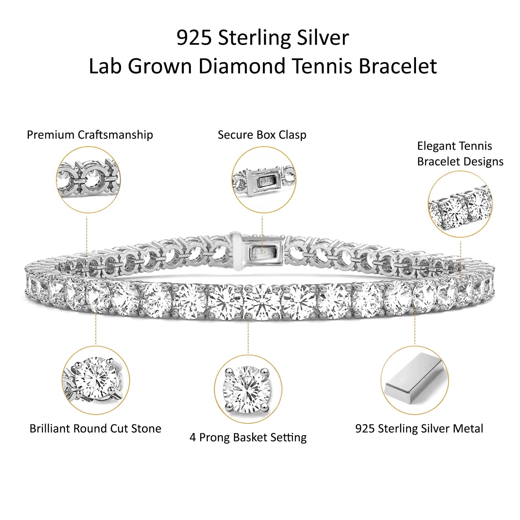Lab Grown Diamond Tennis Bracelet