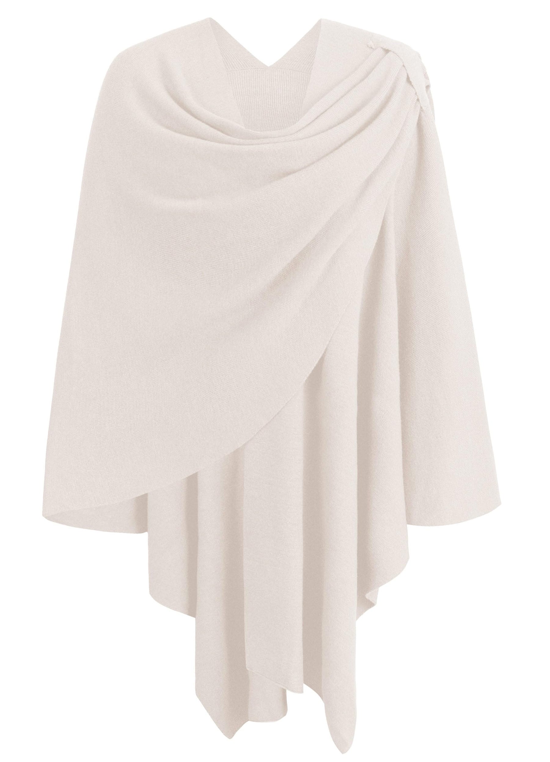 PULI Womens Large Cross Front Poncho Sweater Wrap Topper Knitted Elegant Shawls Cape for Fall Winter