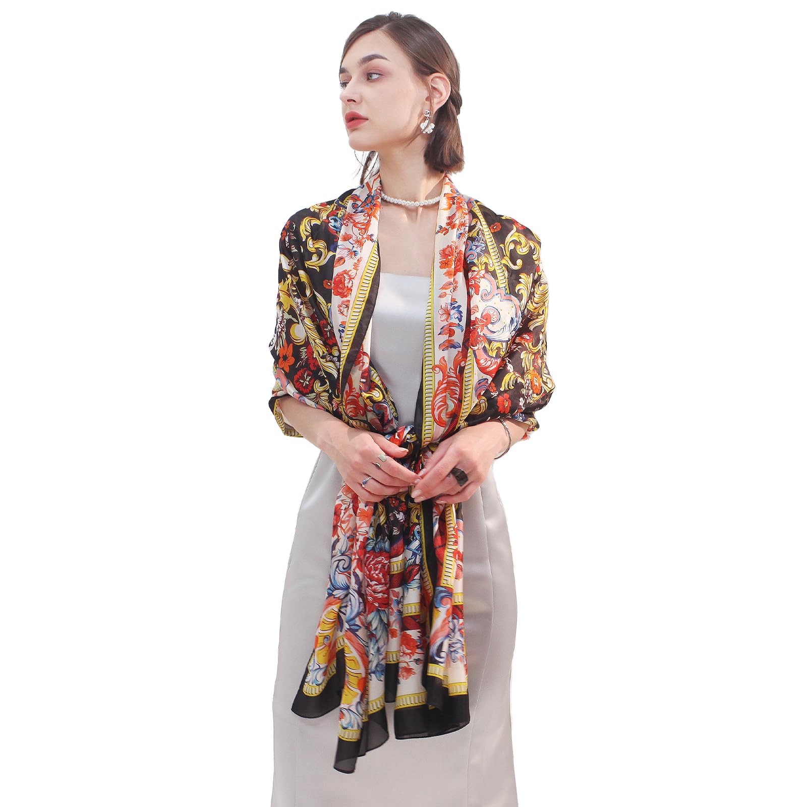 Mulberry Silk Floral Shawl