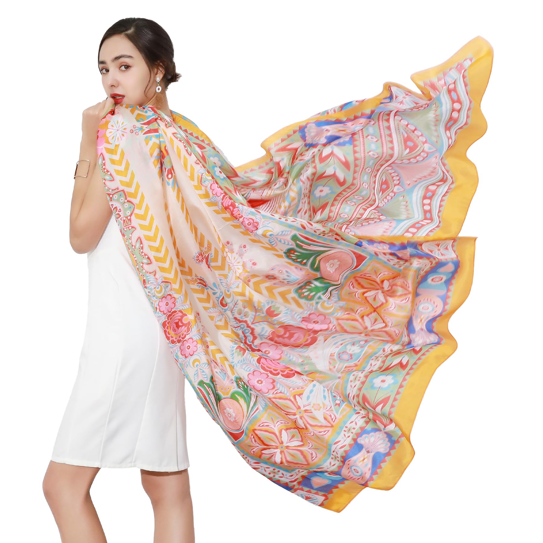 Mulberry Silk Floral Shawl