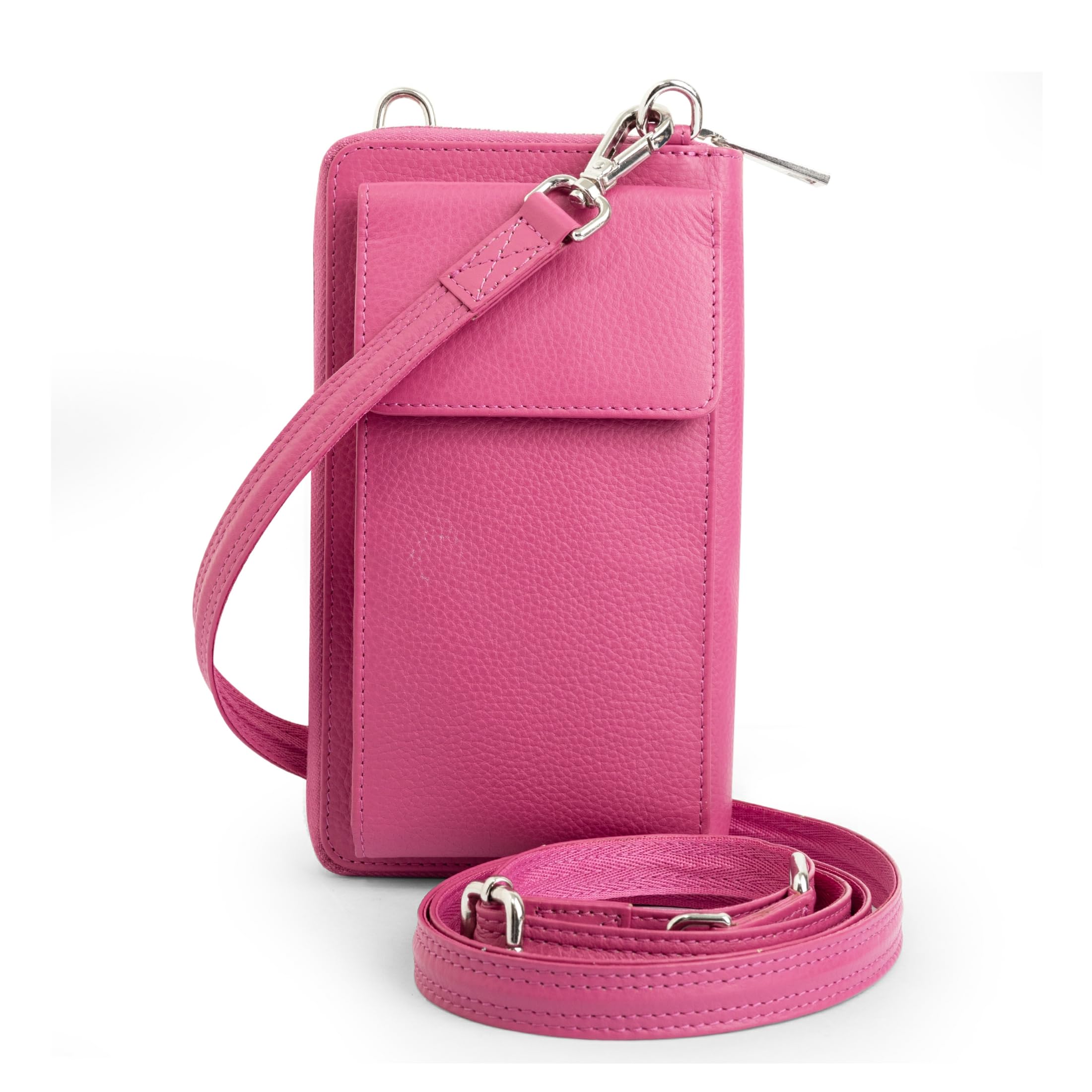 Leather Phone Wallet Crossbody Bag