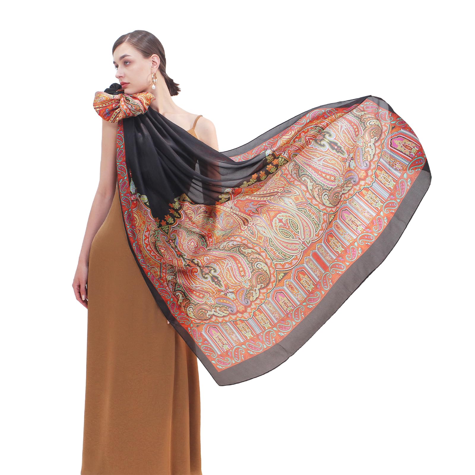 Mulberry Silk Floral Shawl