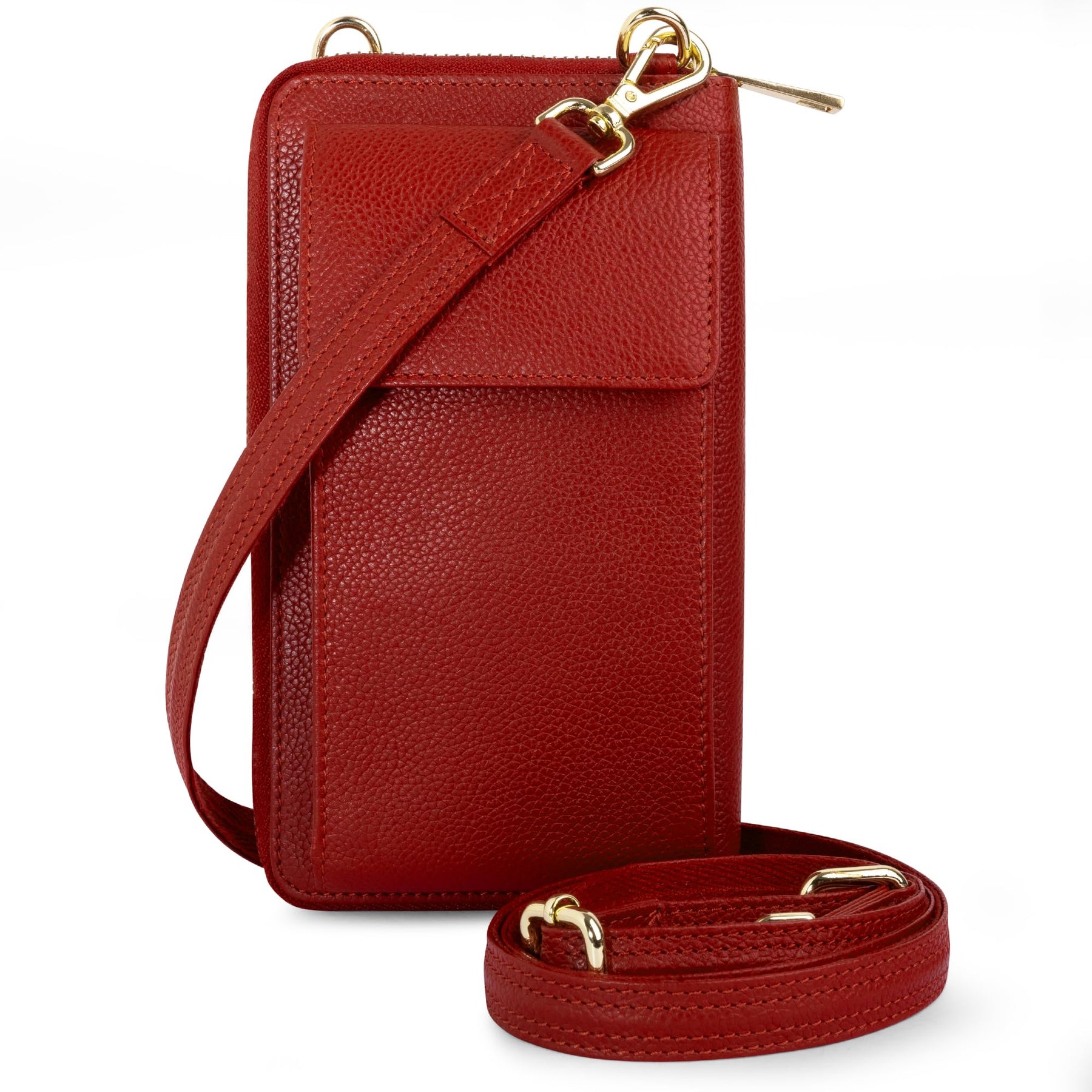 Leather Phone Wallet Crossbody Bag