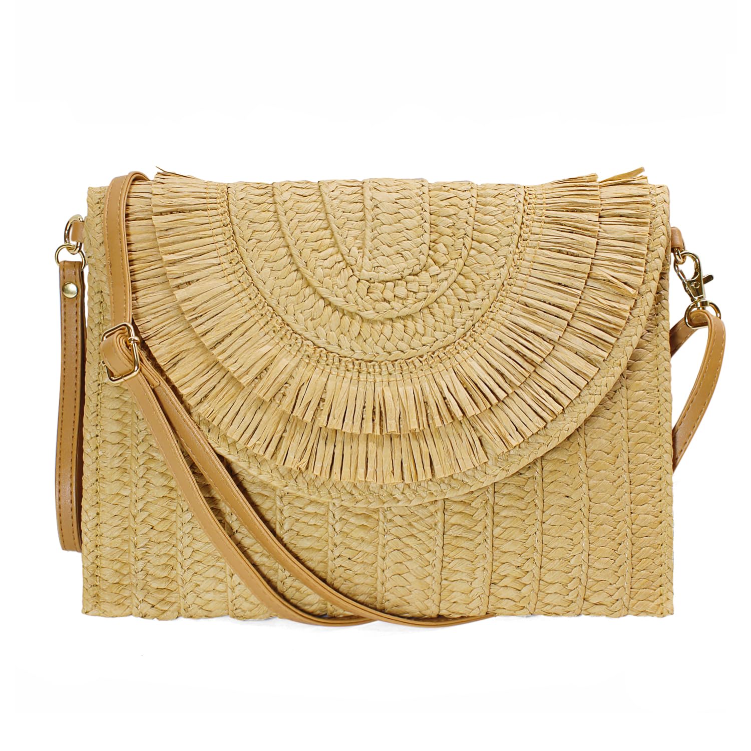 Straw Envelope Clutch Bag