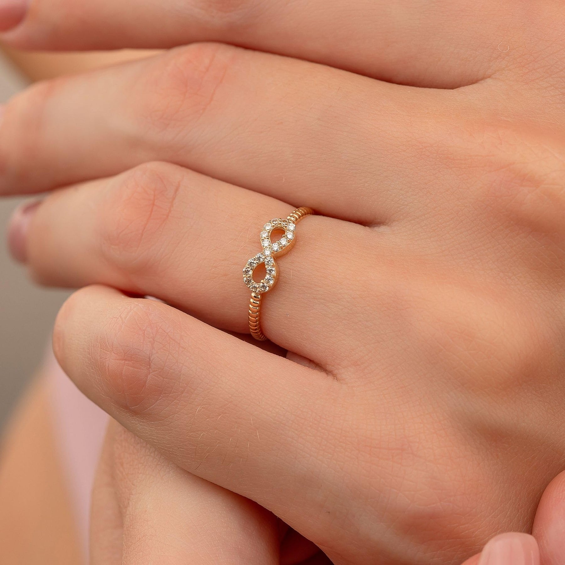 14K Gold Infinity Ring