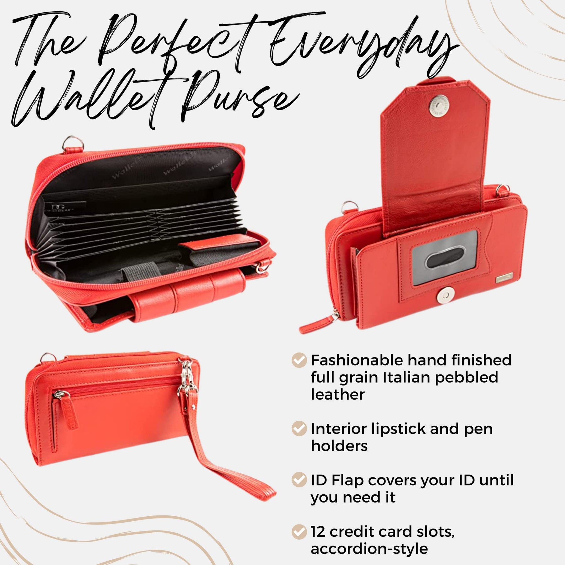Leather RFID Phone Wallet Crossbody