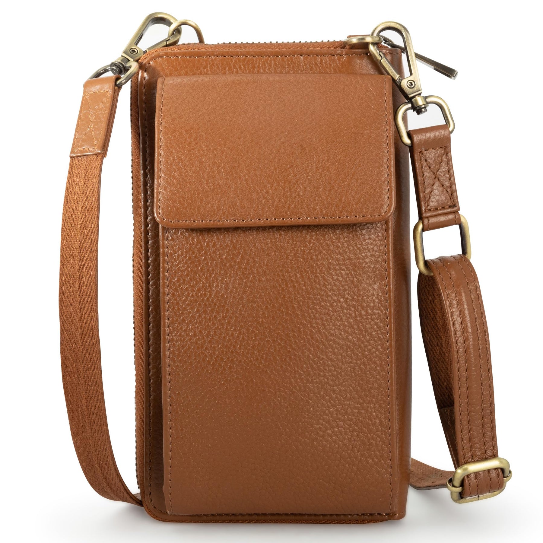 Leather Phone Wallet Crossbody Bag