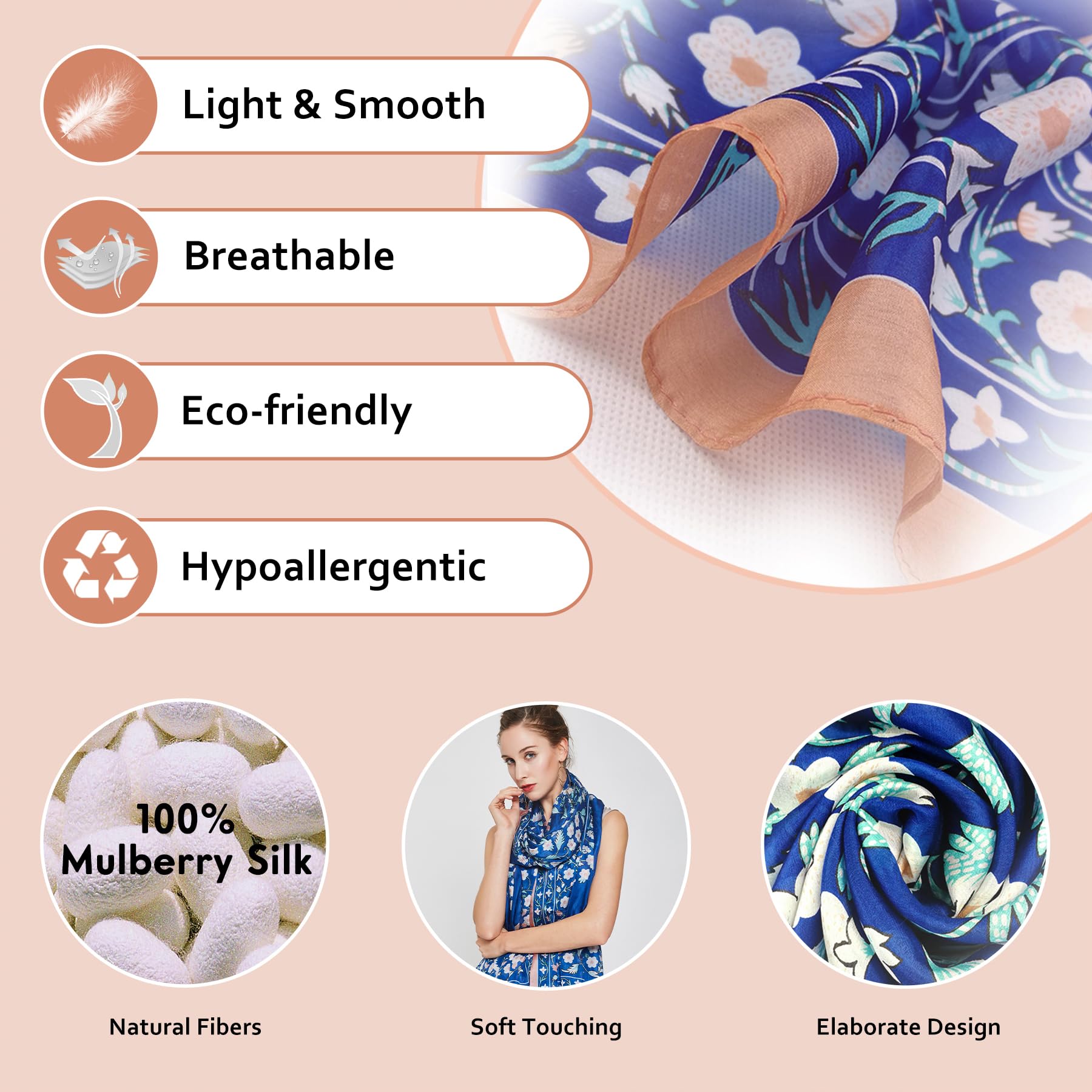 Mulberry Silk Floral Shawl
