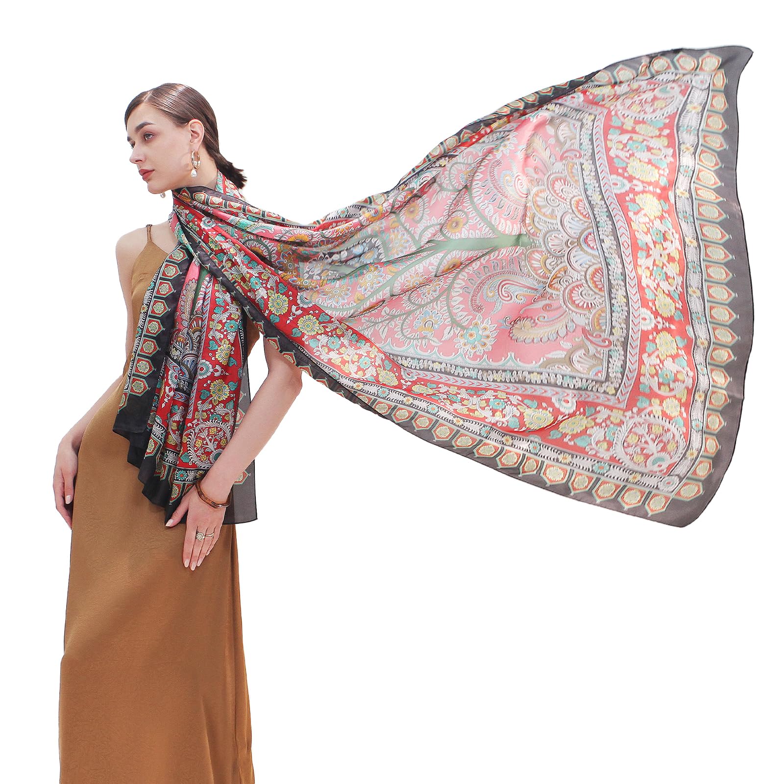 Mulberry Silk Floral Shawl