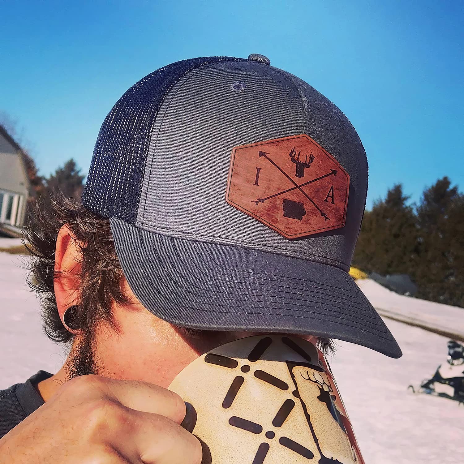 Custom Leather Patch Trucker Hat
