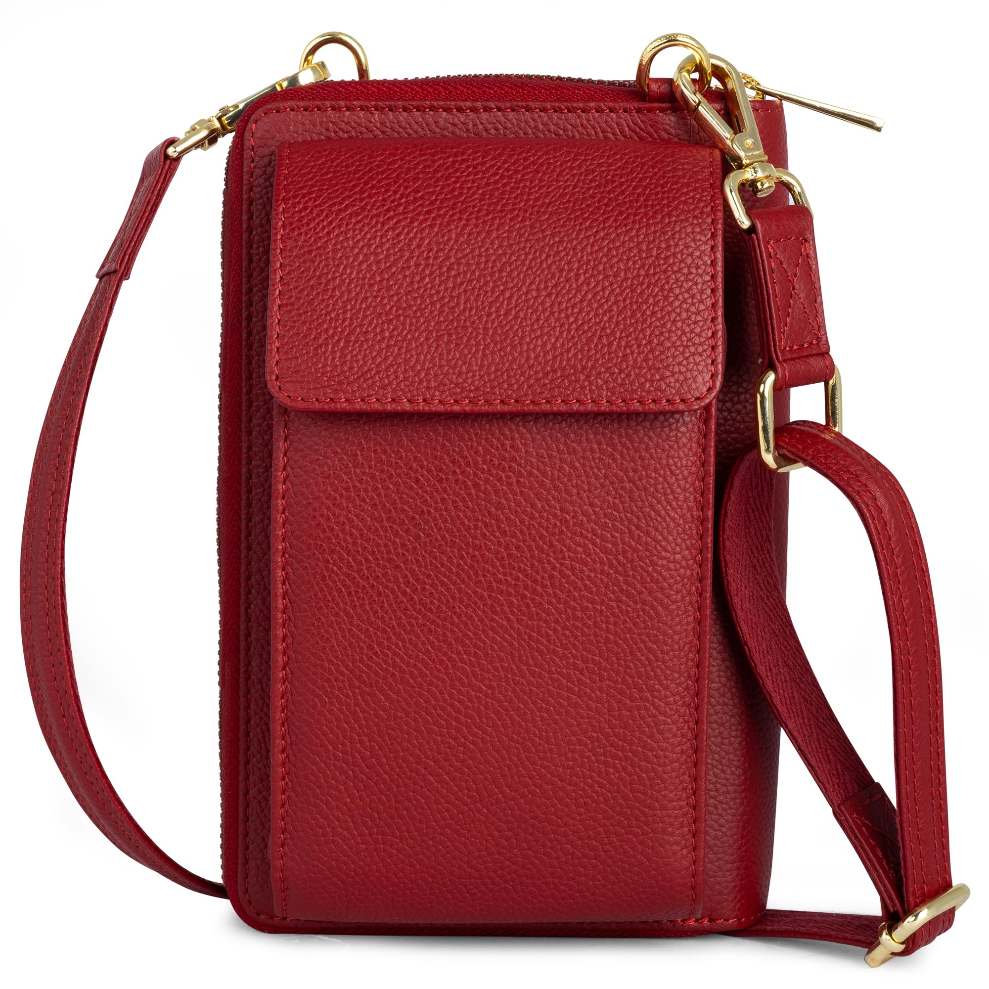 Leather Phone Wallet Crossbody Bag