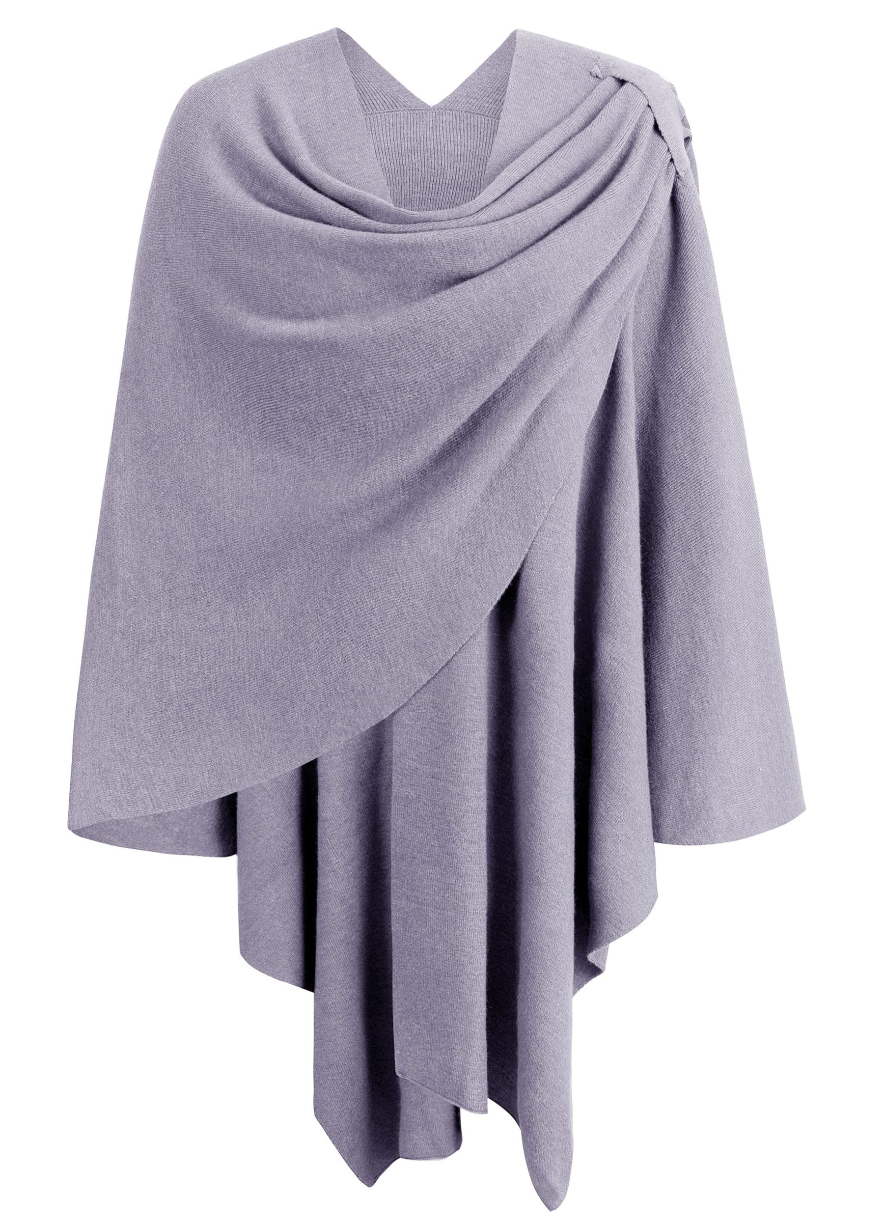 PULI Womens Large Cross Front Poncho Sweater Wrap Topper Knitted Elegant Shawls Cape for Fall Winter