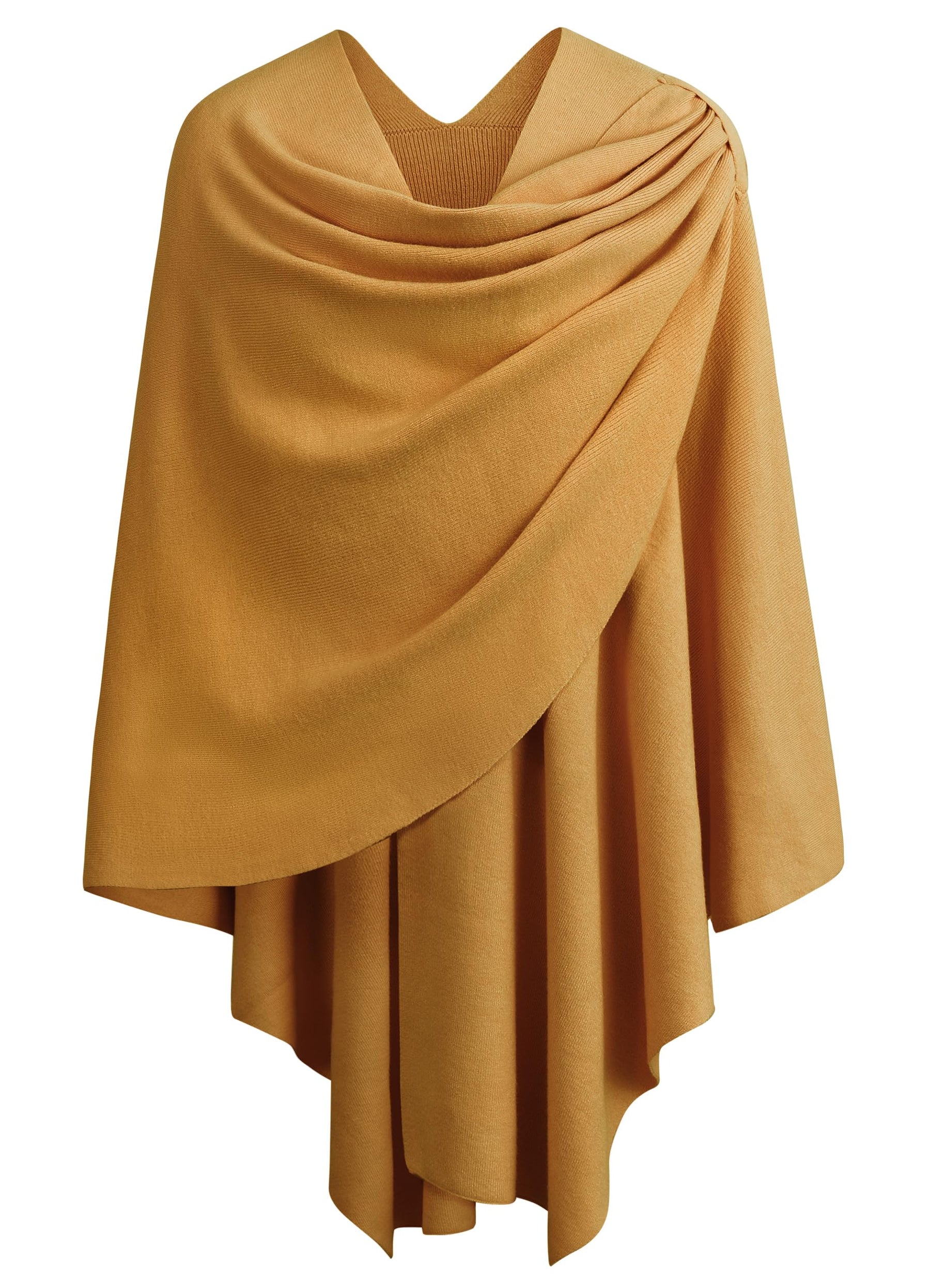 PULI Womens Large Cross Front Poncho Sweater Wrap Topper Knitted Elegant Shawls Cape for Fall Winter