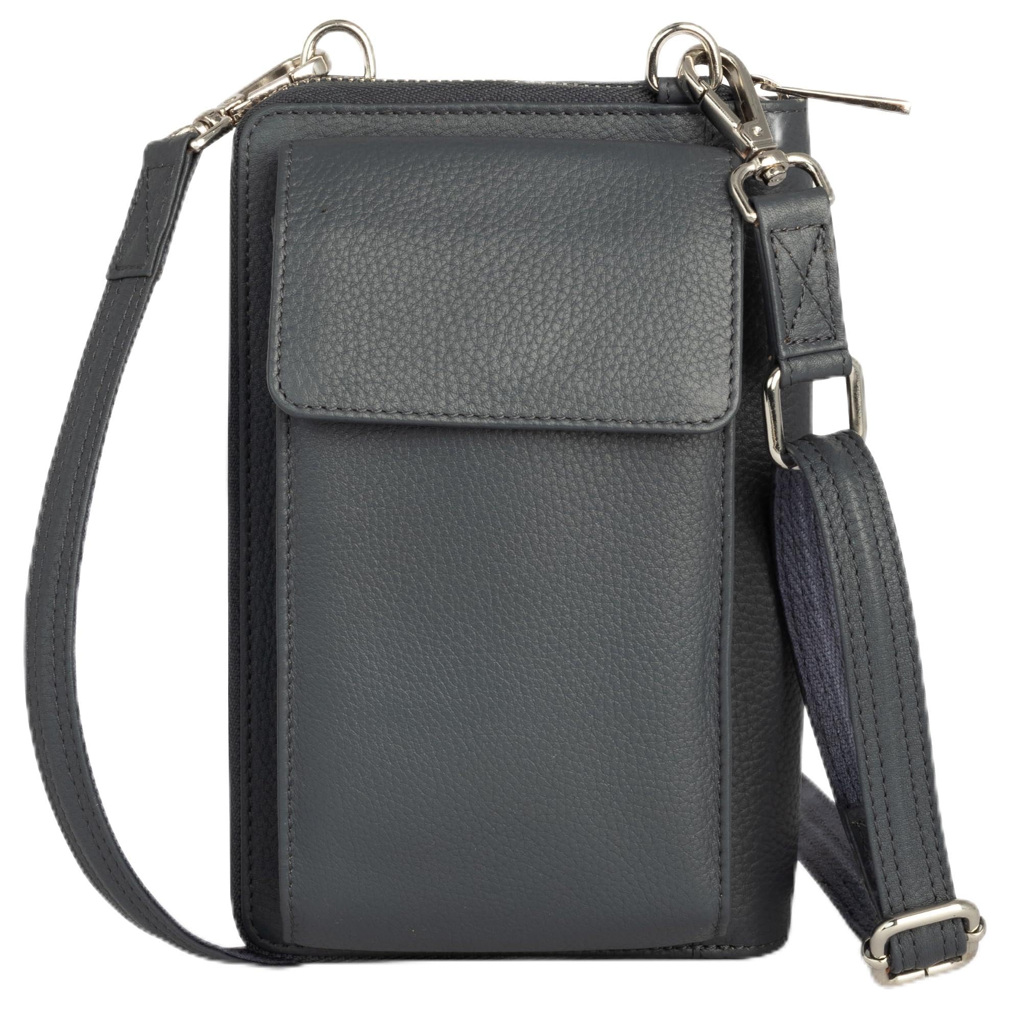 Leather Phone Wallet Crossbody Bag