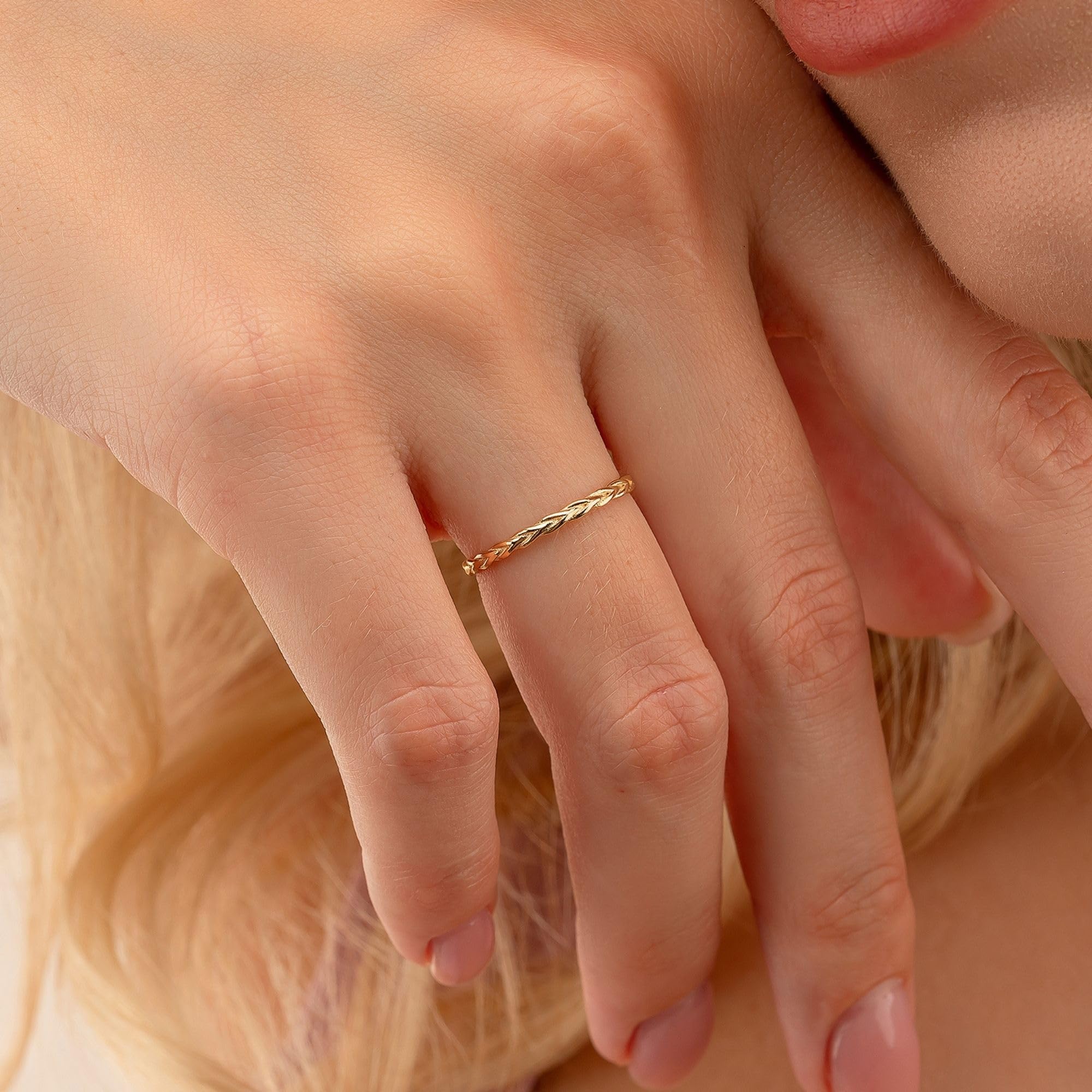 14K Gold Braided Band Ring