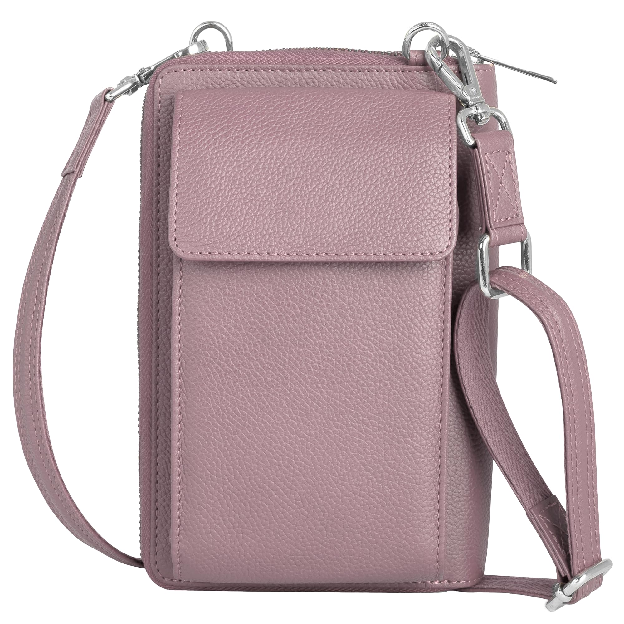 Leather Phone Wallet Crossbody Bag