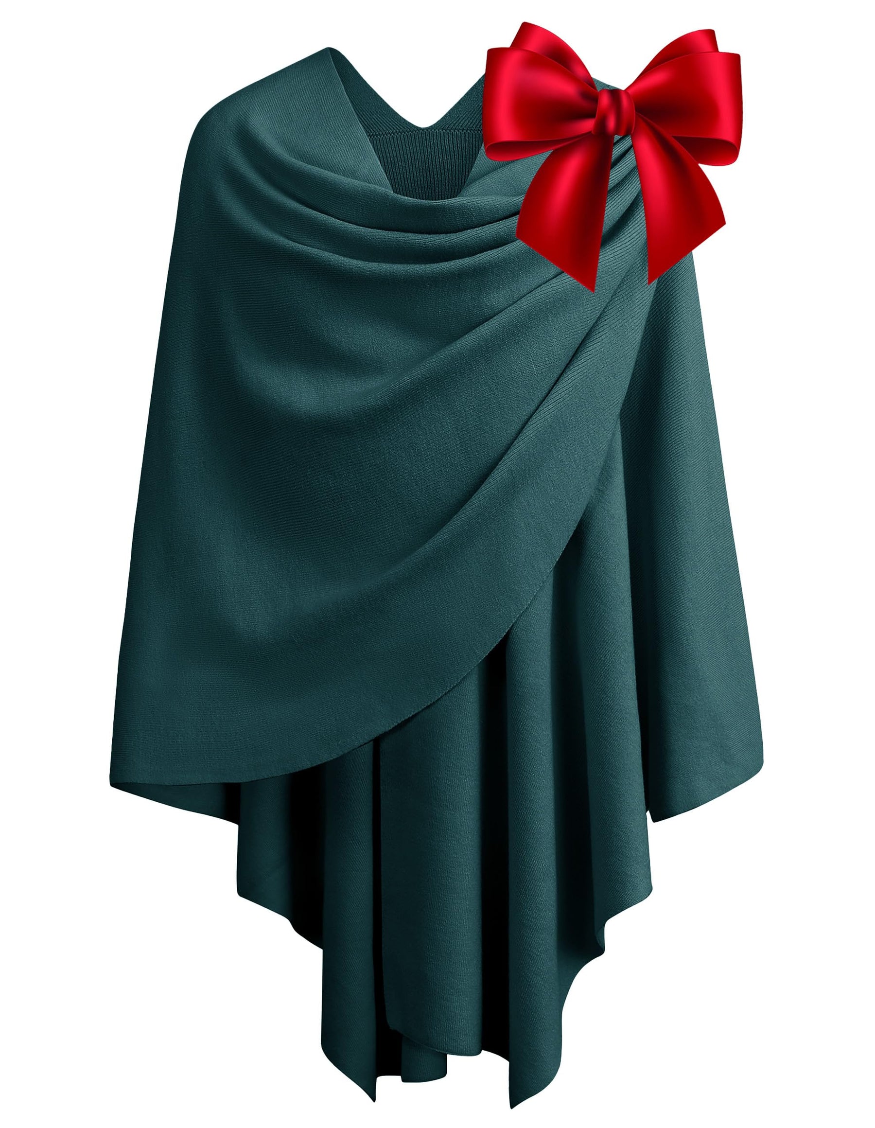 PULI Womens Large Cross Front Poncho Sweater Wrap Topper Knitted Elegant Shawls Cape for Fall Winter