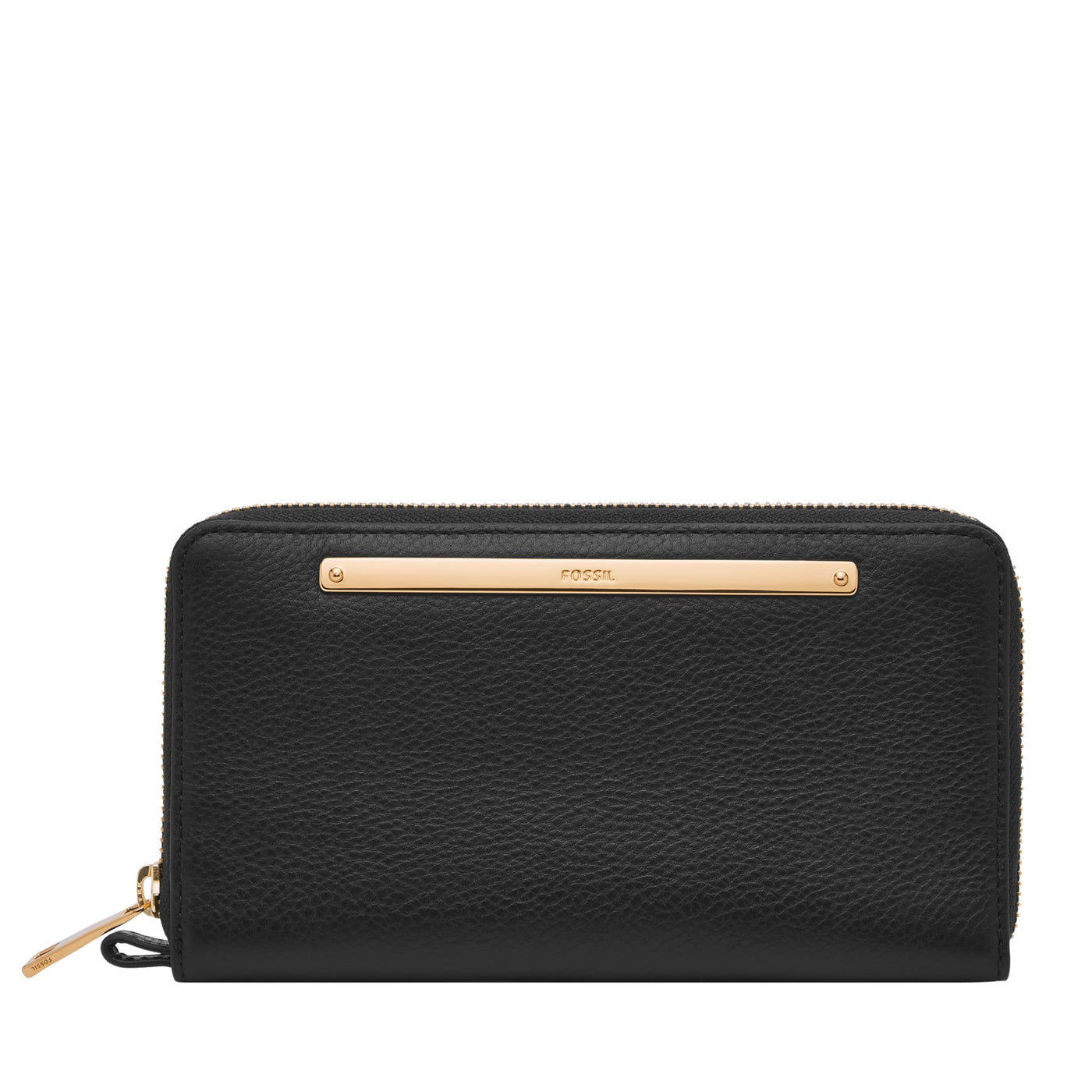 Leather Zip Around Clutch Wallet