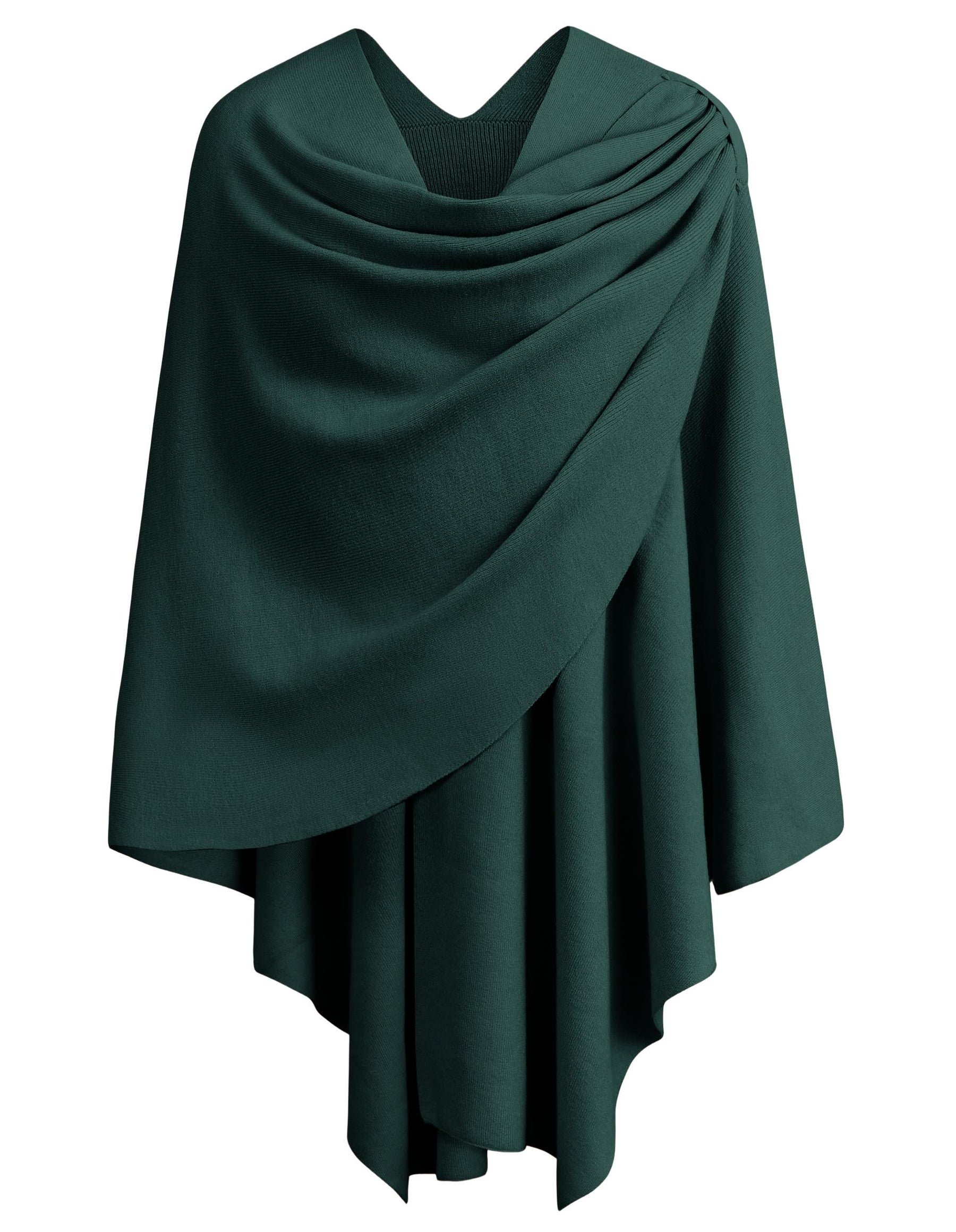 PULI Womens Large Cross Front Poncho Sweater Wrap Topper Knitted Elegant Shawls Cape for Fall Winter