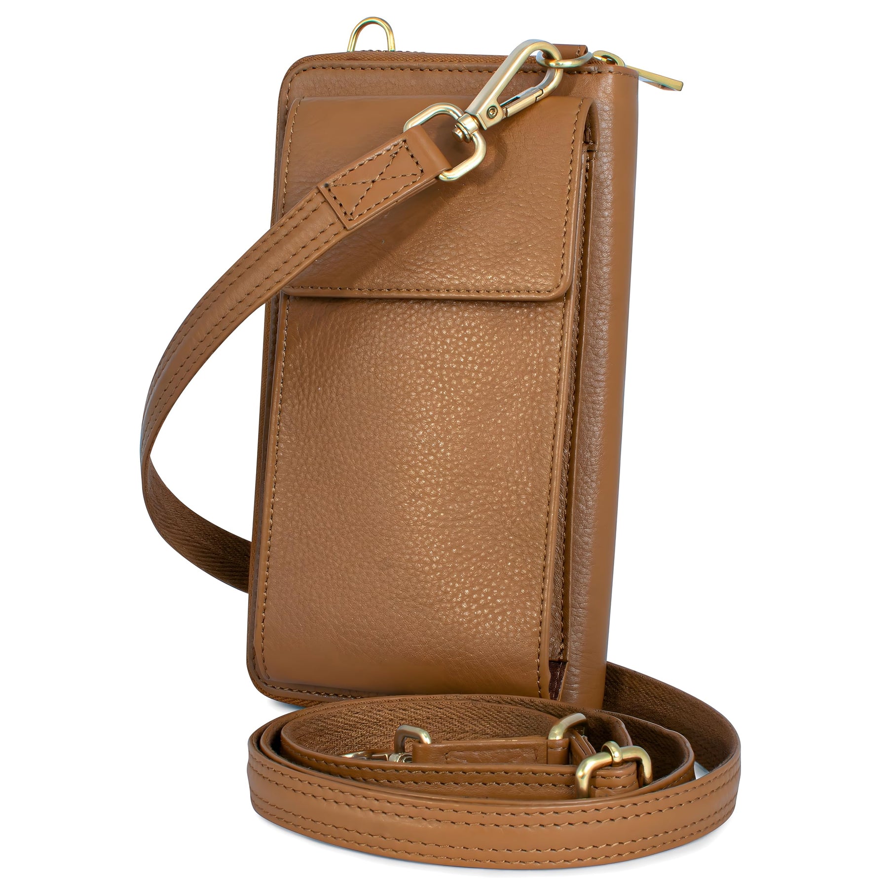 Leather Phone Wallet Crossbody Bag