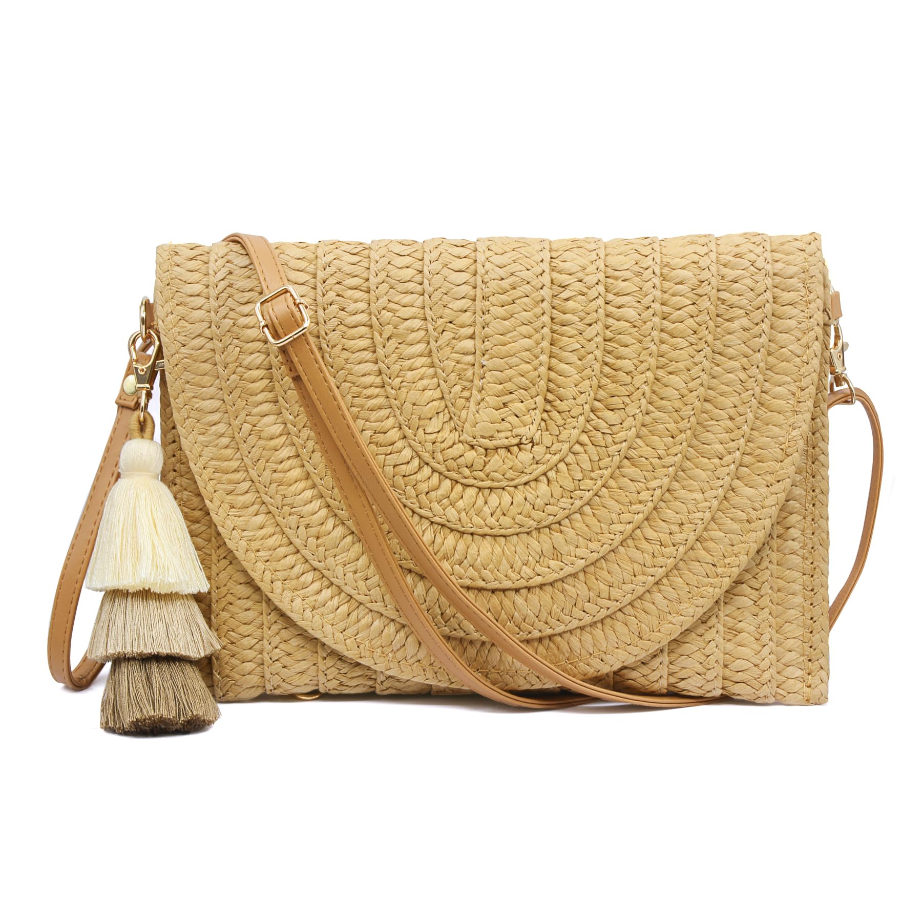 Straw Envelope Clutch Bag