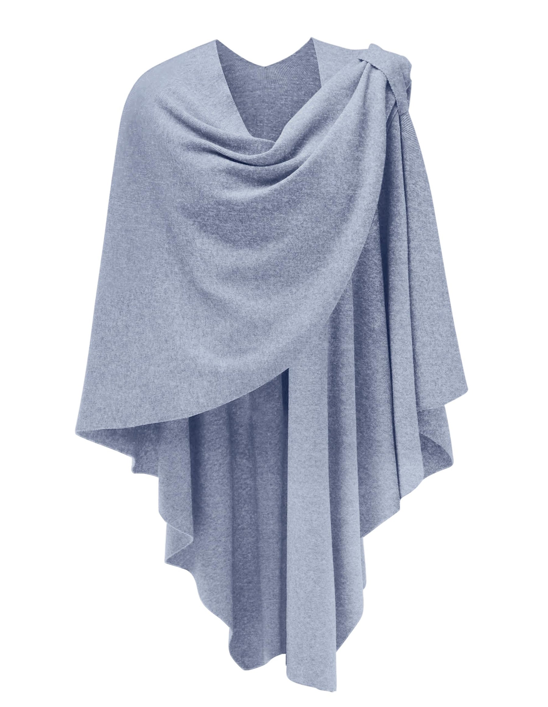 PULI Womens Large Cross Front Poncho Sweater Wrap Topper Knitted Elegant Shawls Cape for Fall Winter
